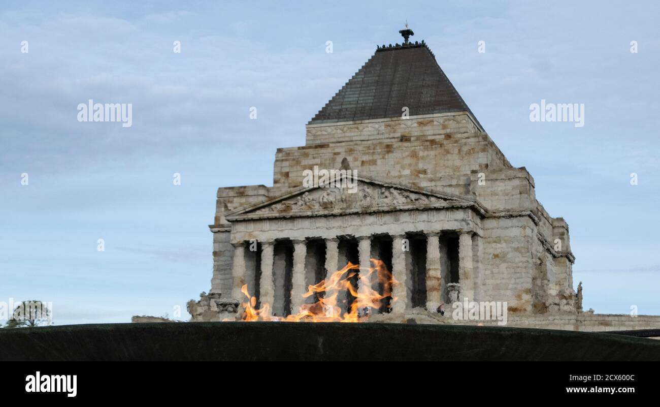 Melbourne Australien: Historische Architektur Schrein der Erinnerung. Stockfoto