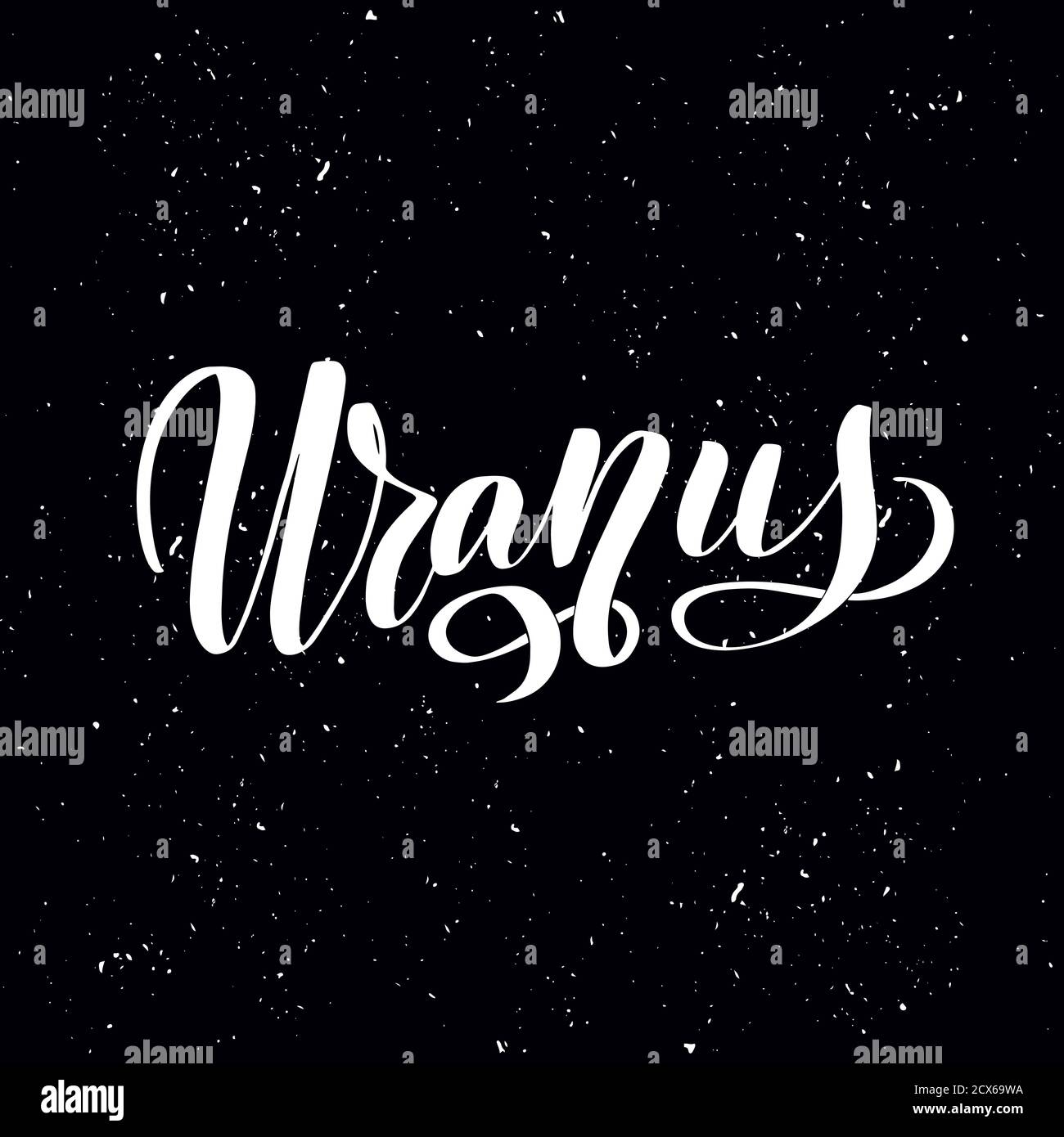 Logo mit Uranus Planet. Vektorgrafik isoliert Stock Vektor