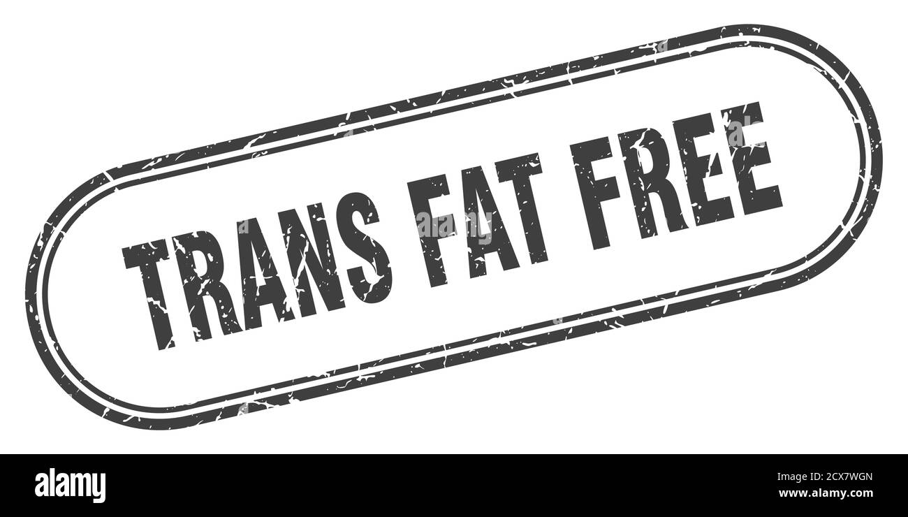 Trans fettfreier Stempel. Abgerundetes Grunge-Zeichen auf weißem Hintergrund Stock Vektor