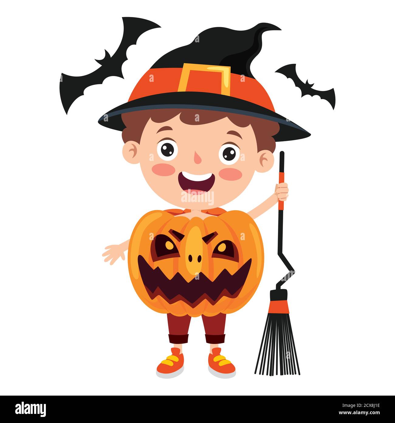 Happy Funny Kind Feiert Halloween Stock Vektor