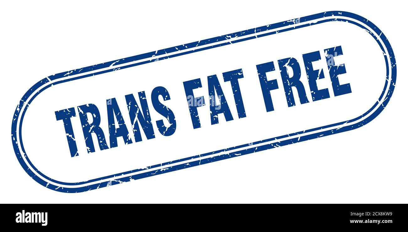 Trans fettfreier Stempel. Abgerundetes Grunge-Zeichen auf weißem Hintergrund Stock Vektor