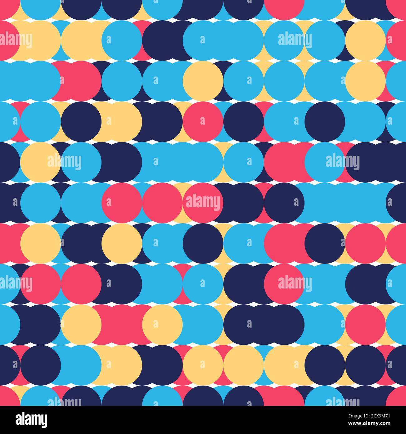 Retro Nahtloses Muster mit Kreisen. Farbenfroher Vektor-Hintergrund für Hipster Stock Vektor