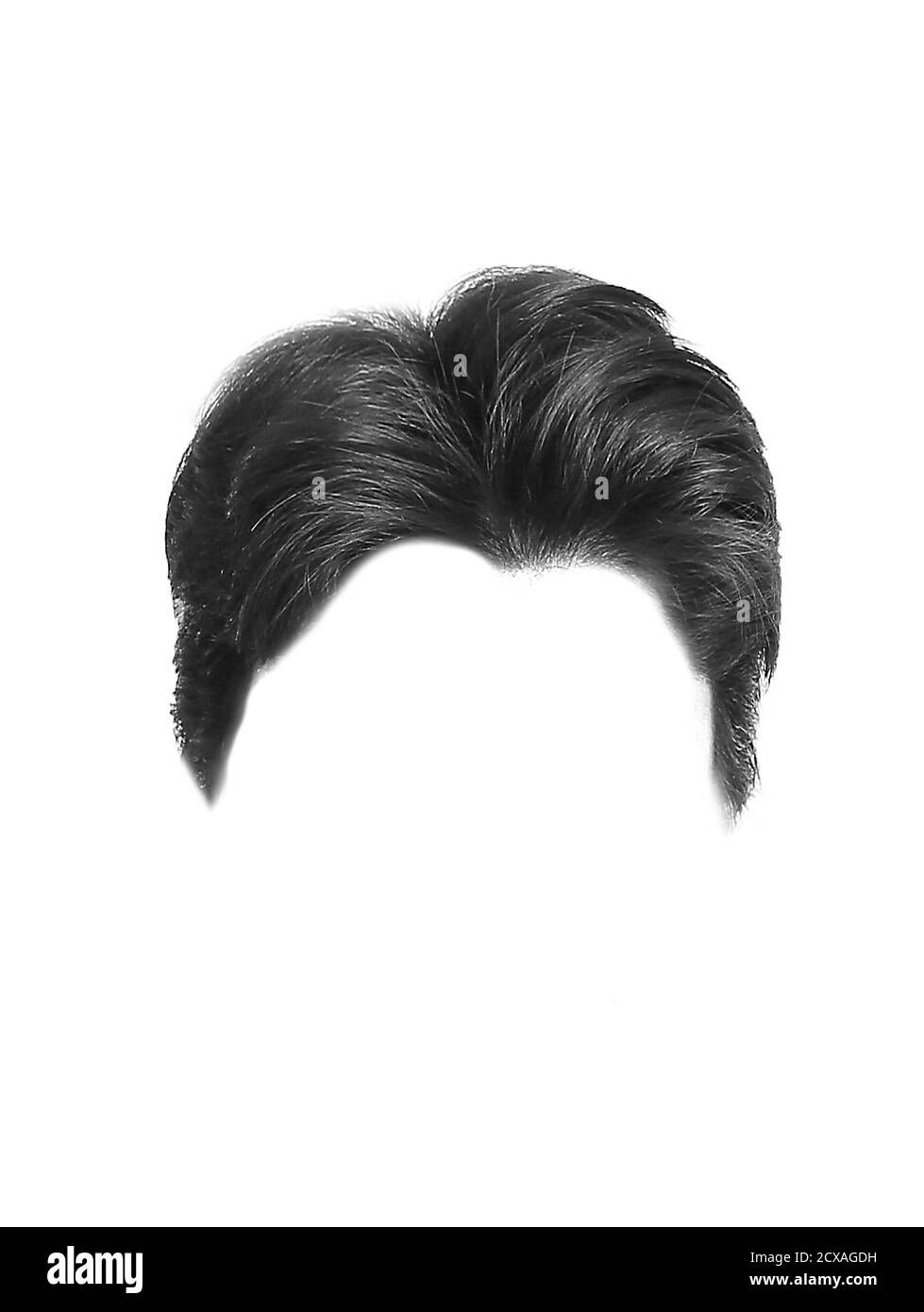 Modische Männerfrisur für Designer isoliert auf Weiß Stockfoto