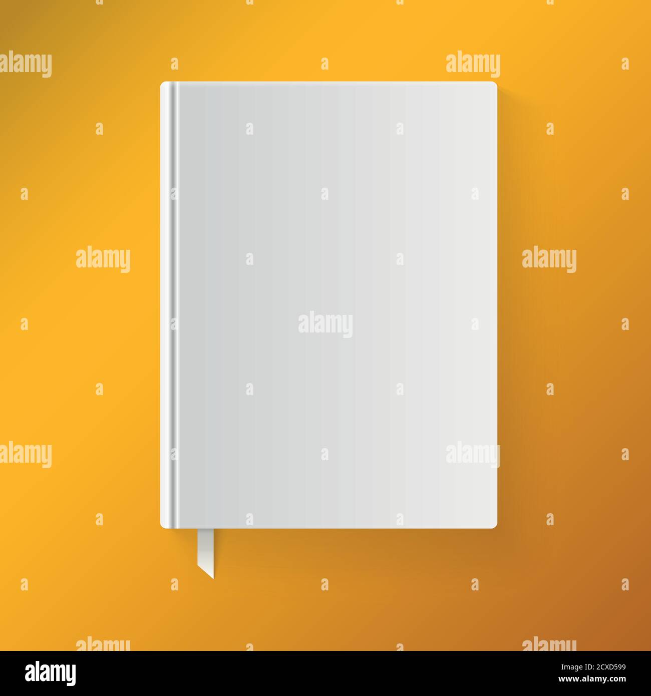Leeres Buchcover mit Lesezeichen. Objekt für Design und Branding Stock Vektor