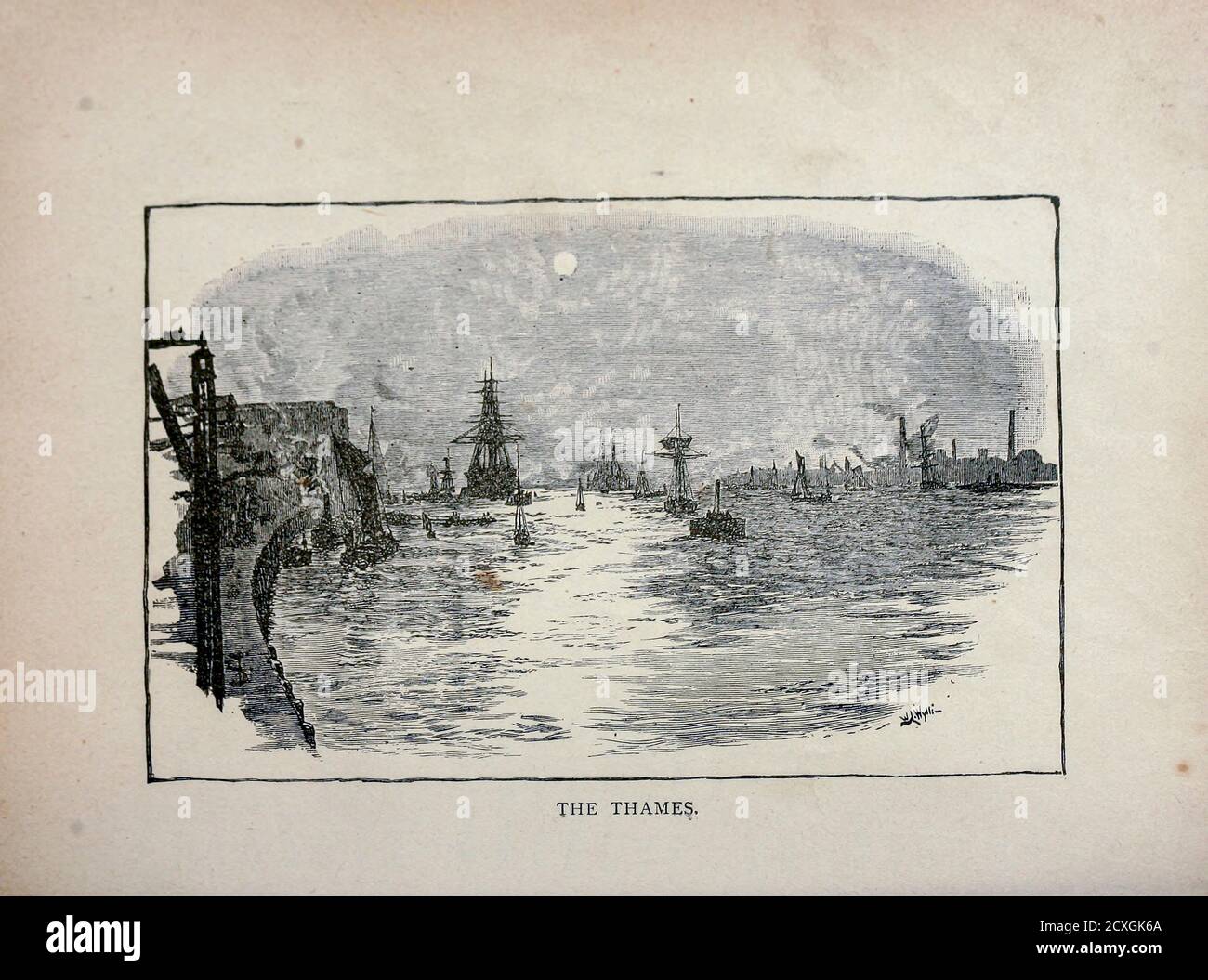 Die Themse [River, England] vom Handelsschiff : ein Seemann Junge Reisen, um die Welt zu sehen [um die Welt] von Nordhoff, Charles, 1830-1901 von C. Laplante graviert; einige Illustrationen von W.L. Wyllie Verlag New York : Dodd, Mead & Co. 1884 Stockfoto