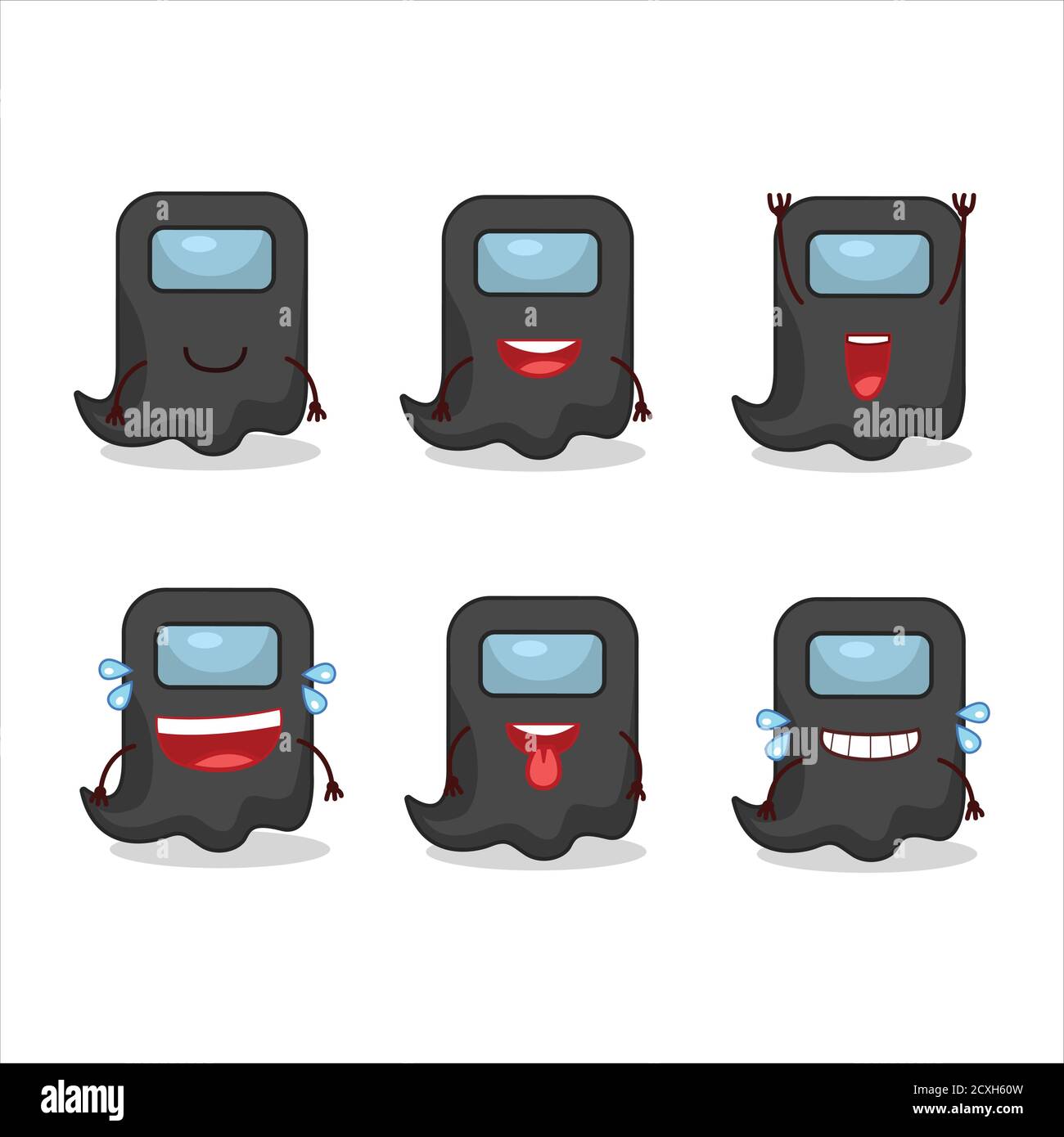 Cartoon-Charakter der Geist unter uns schwarz mit Lächeln Ausdruck Stock Vektor