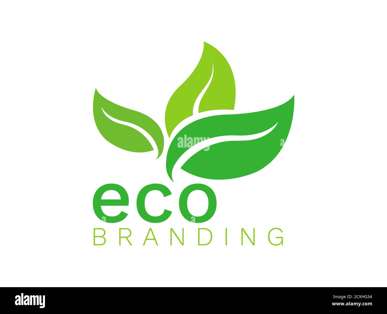 Grün Öko Bio Blatt Logo flaches Design Natur Vektor isoliert Auf weißem Hintergrund Stock Vektor