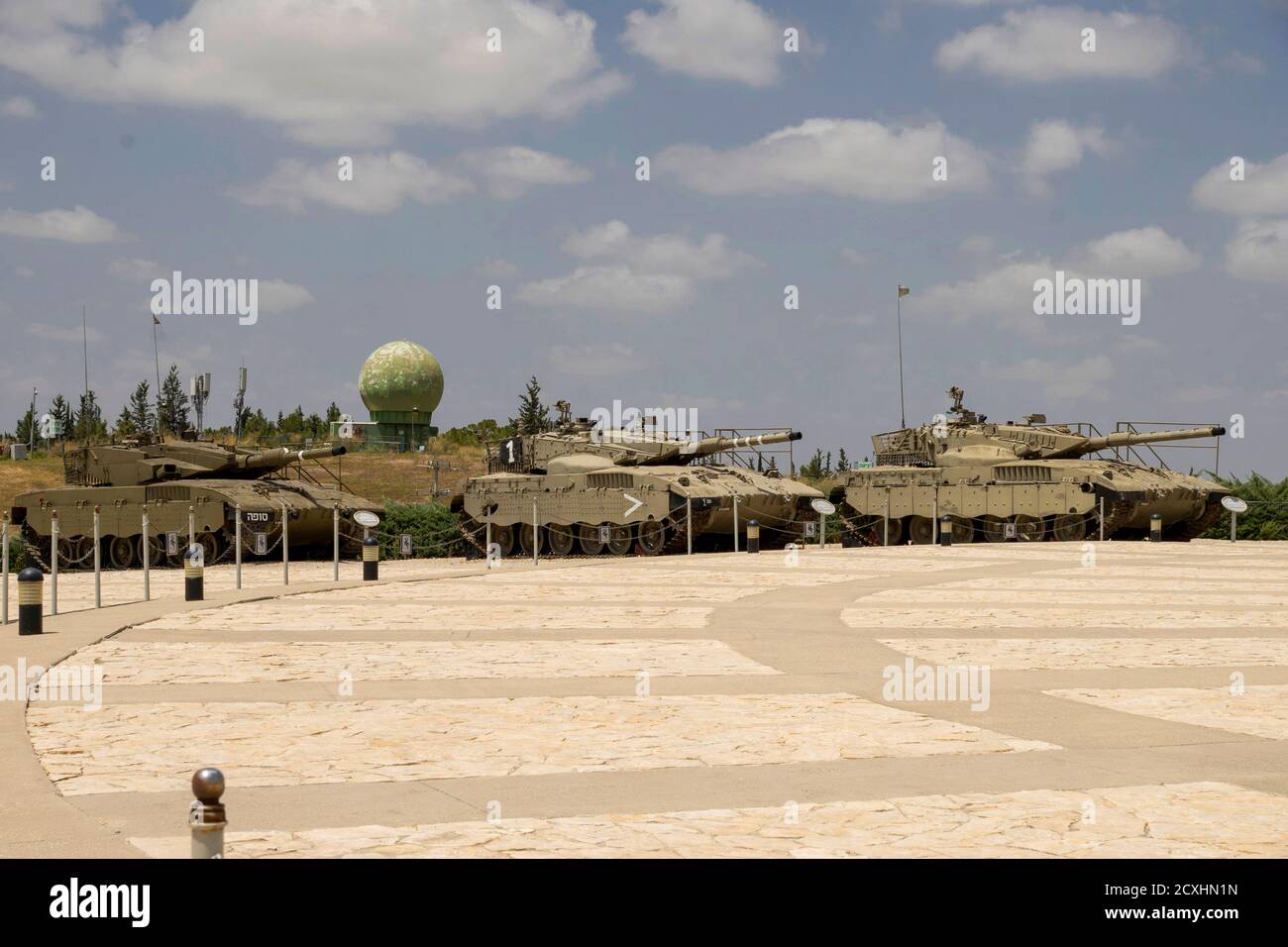 Yad La-Shiryon (Gedenkstätte und Museum des Panzerkorps in Latrun) ist Israels offizielle Gedenkstätte für gefallene Soldaten des Panzerkorps, A Stockfoto