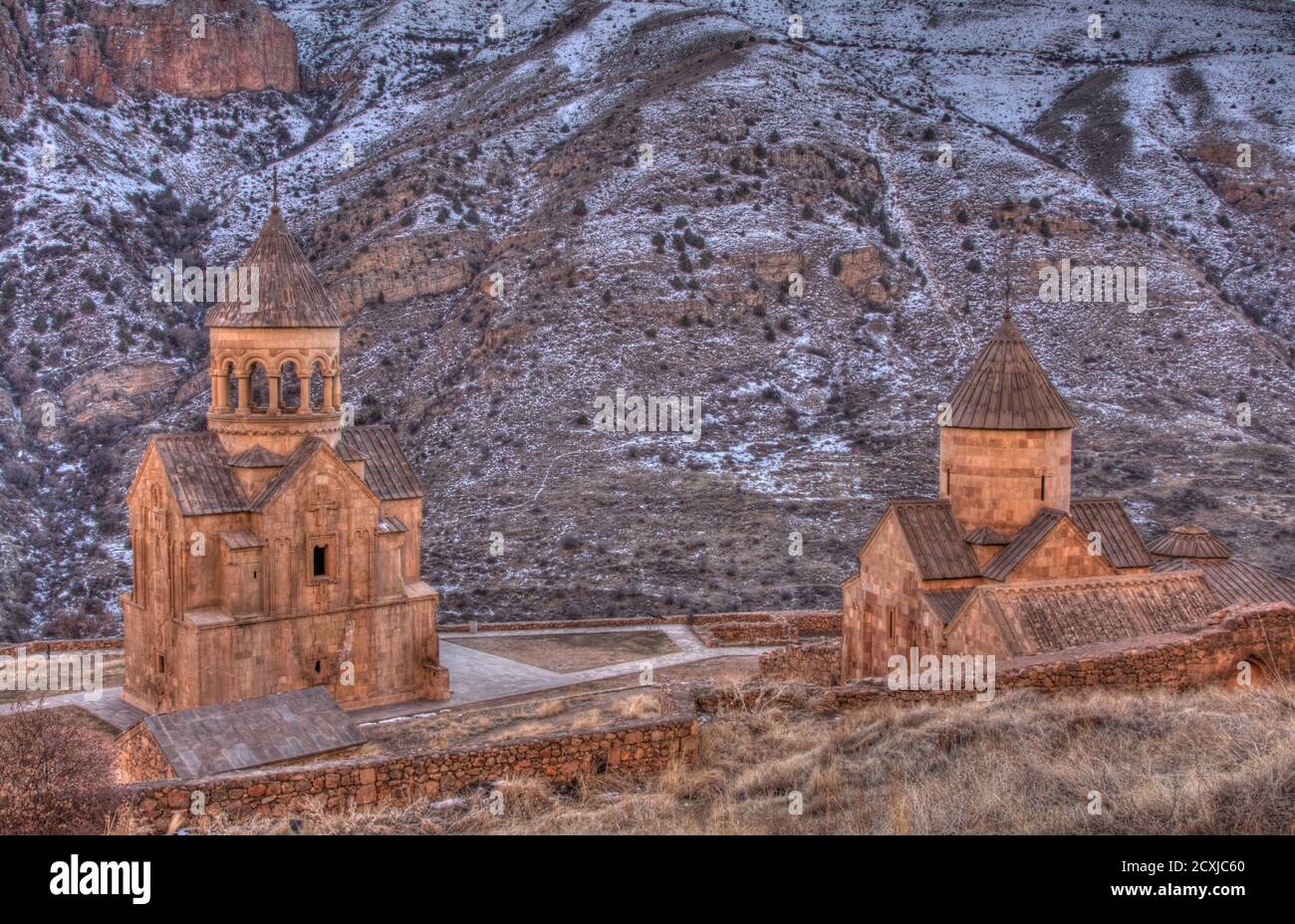 Noravank Kloster in Amaghu Tal, Vayots Dzor Provinz, Armenien Stockfoto