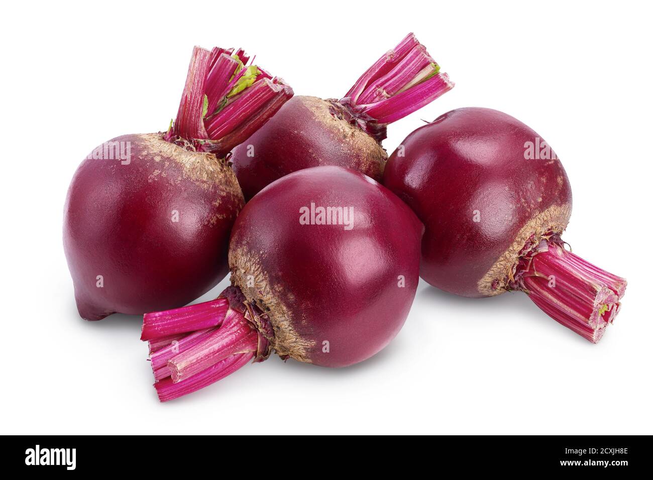 Rote Bete isoliert auf weißem Hintergrund mit Beschneidungspfad und voller Schärfentiefe Stockfoto