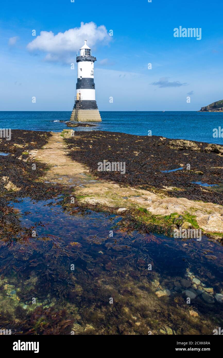 Penmon Lighthouse, Penmon Point, Anglesey, Wales Stockfoto