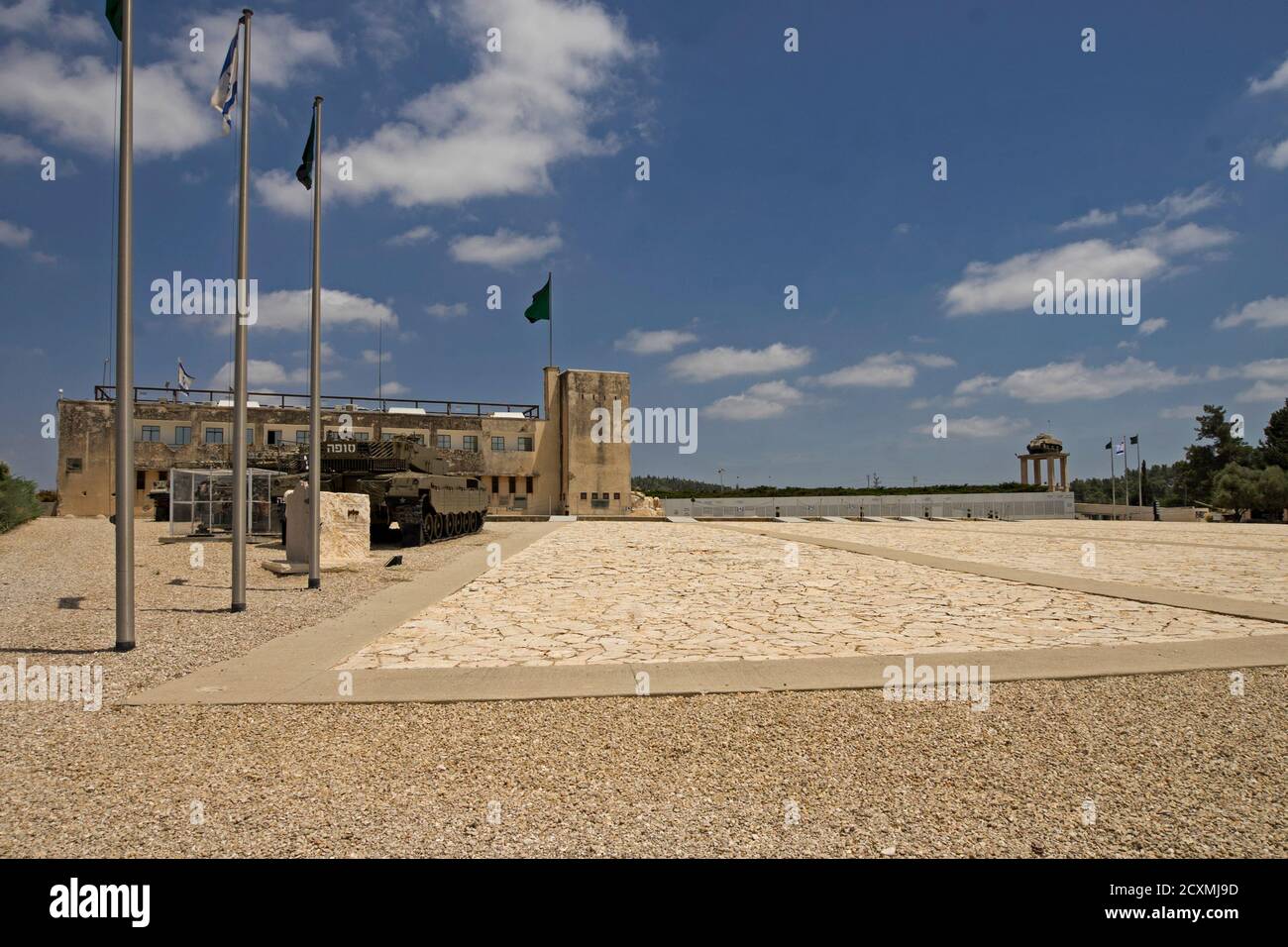 Yad La-Shiryon (Gedenkstätte und Museum des Panzerkorps in Latrun) ist Israels offizielle Gedenkstätte für gefallene Soldaten des Panzerkorps, A Stockfoto