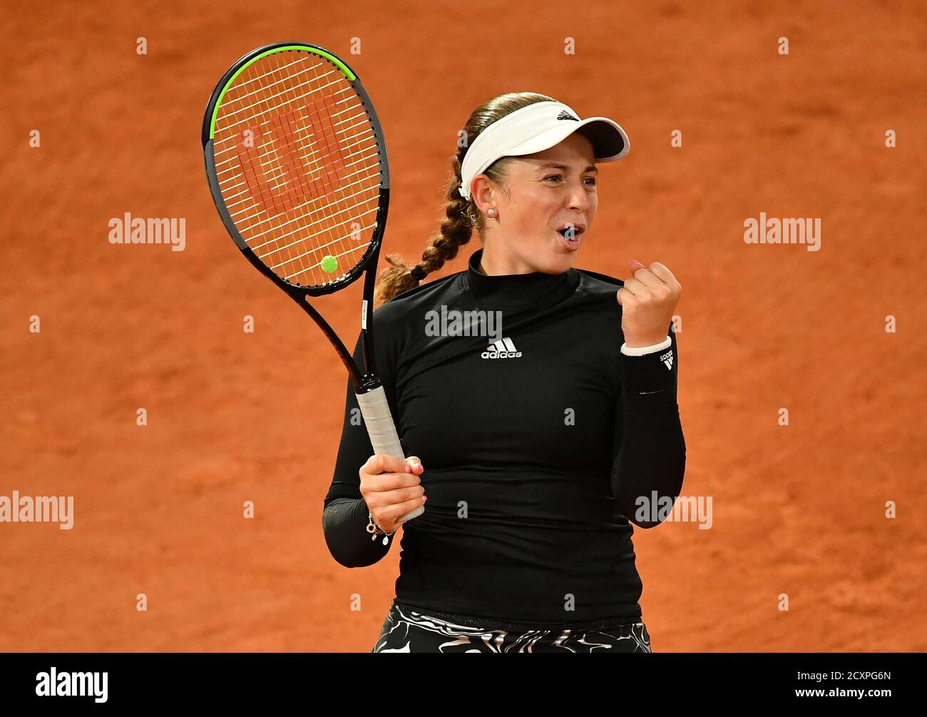 Paris, Frankreich. Oktober 2020. Roland Garros Paris French Open 2020 Tag 5 011020 Jelena Ostapenko (LAT) gewinnt das zweite Runde Spiel Credit: Roger Parker/Alamy Live News Stockfoto