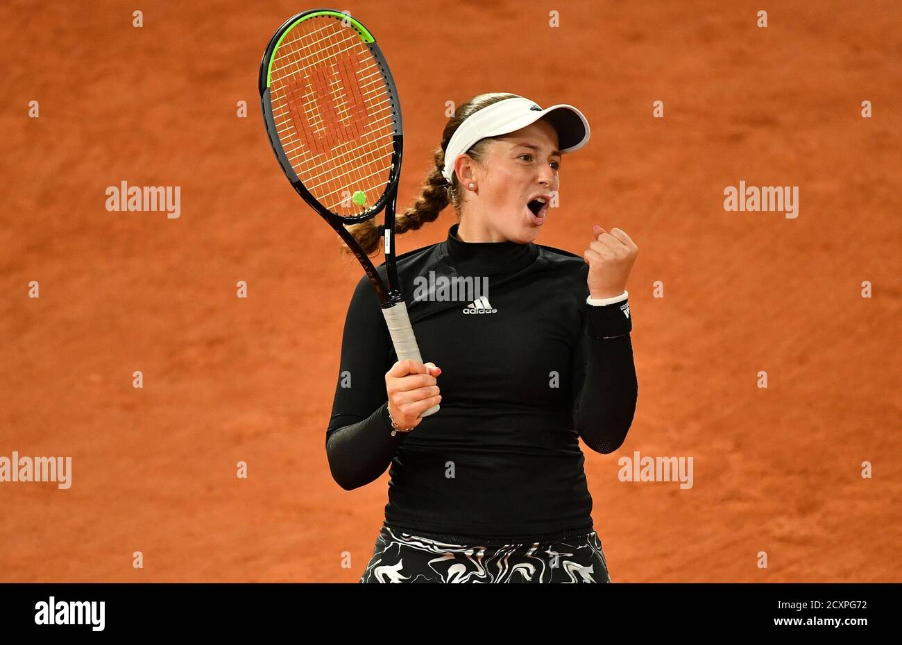 Paris, Frankreich. Oktober 2020. Roland Garros Paris French Open 2020 Tag 5 011020 Jelena Ostapenko (LAT) gewinnt das zweite Runde Spiel Credit: Roger Parker/Alamy Live News Stockfoto