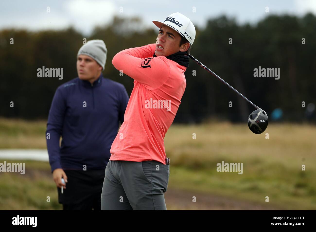 Südafrikas Garrick Higgo während der ersten Runde der Aberdeen Standard Investments Scottish Open im The Renaissance Club, North Berwick. Stockfoto