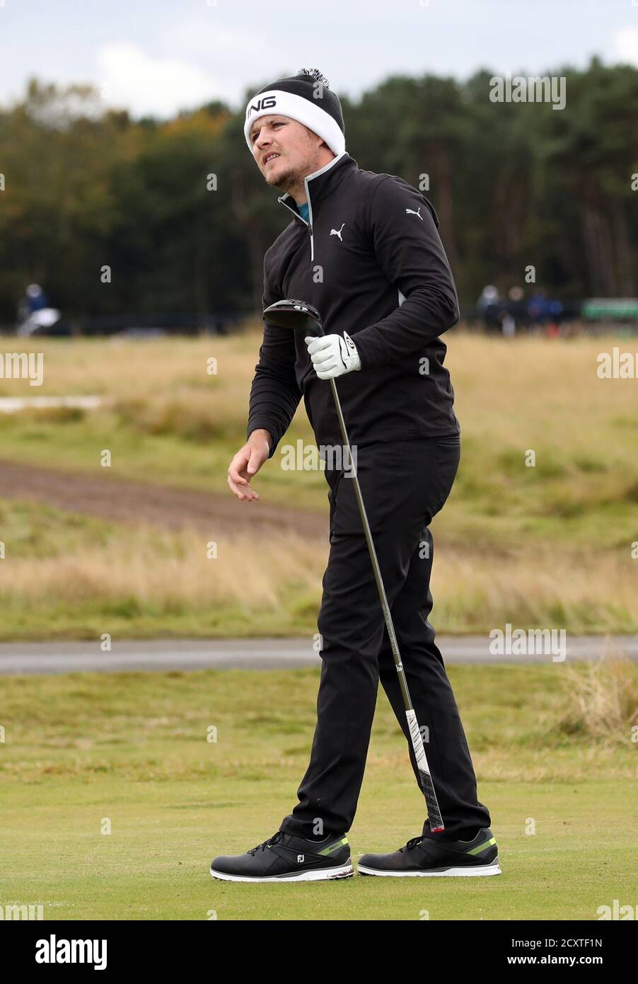 Eddie Pepperell aus England bei der ersten Runde der Aberdeen Standard Investments Scottish Open im The Renaissance Club, North Berwick. Stockfoto