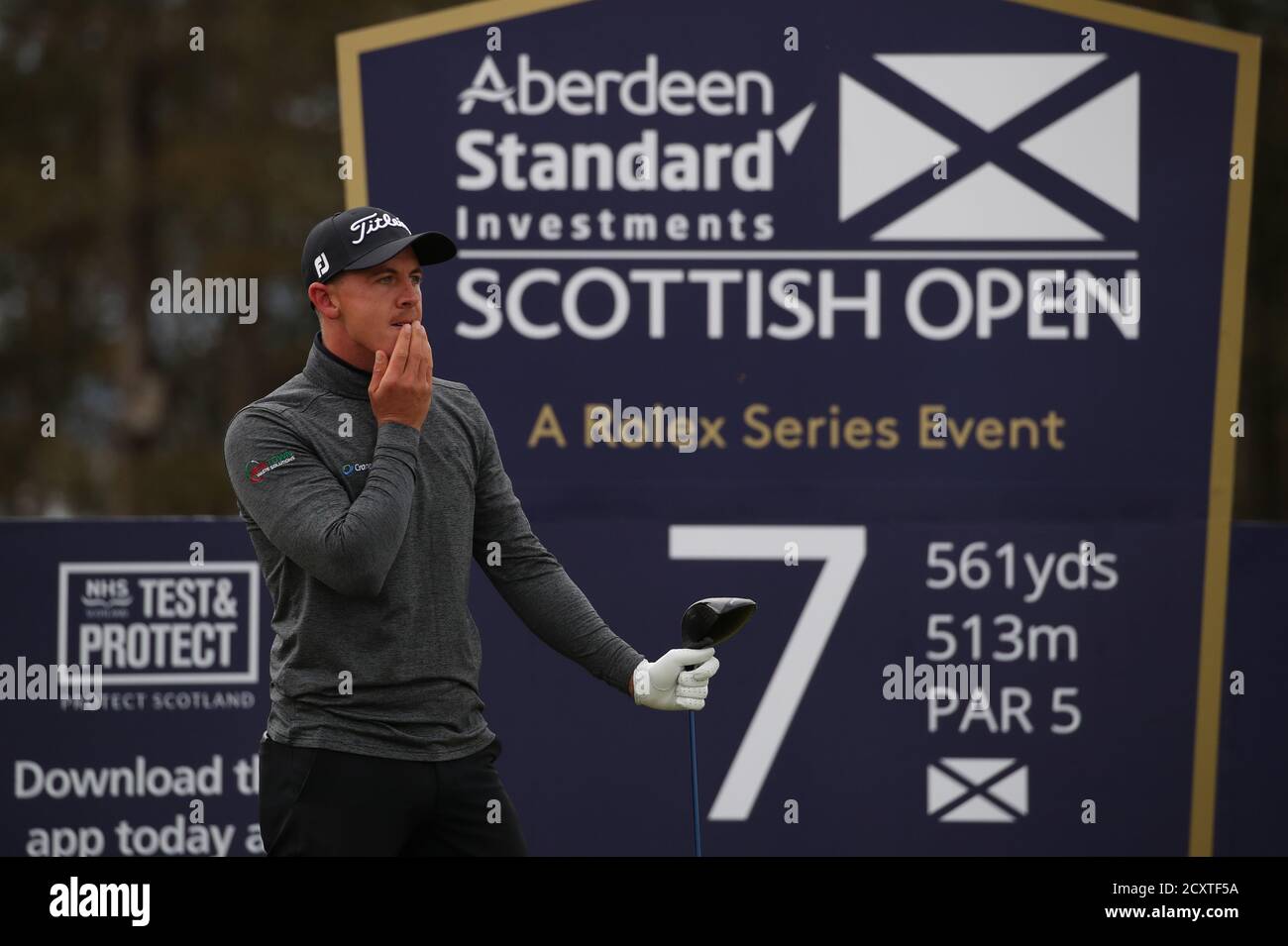 Schottlands Grant Forrest während der ersten Runde der Aberdeen Standard Investments Scottish Open im The Renaissance Club, North Berwick. Stockfoto