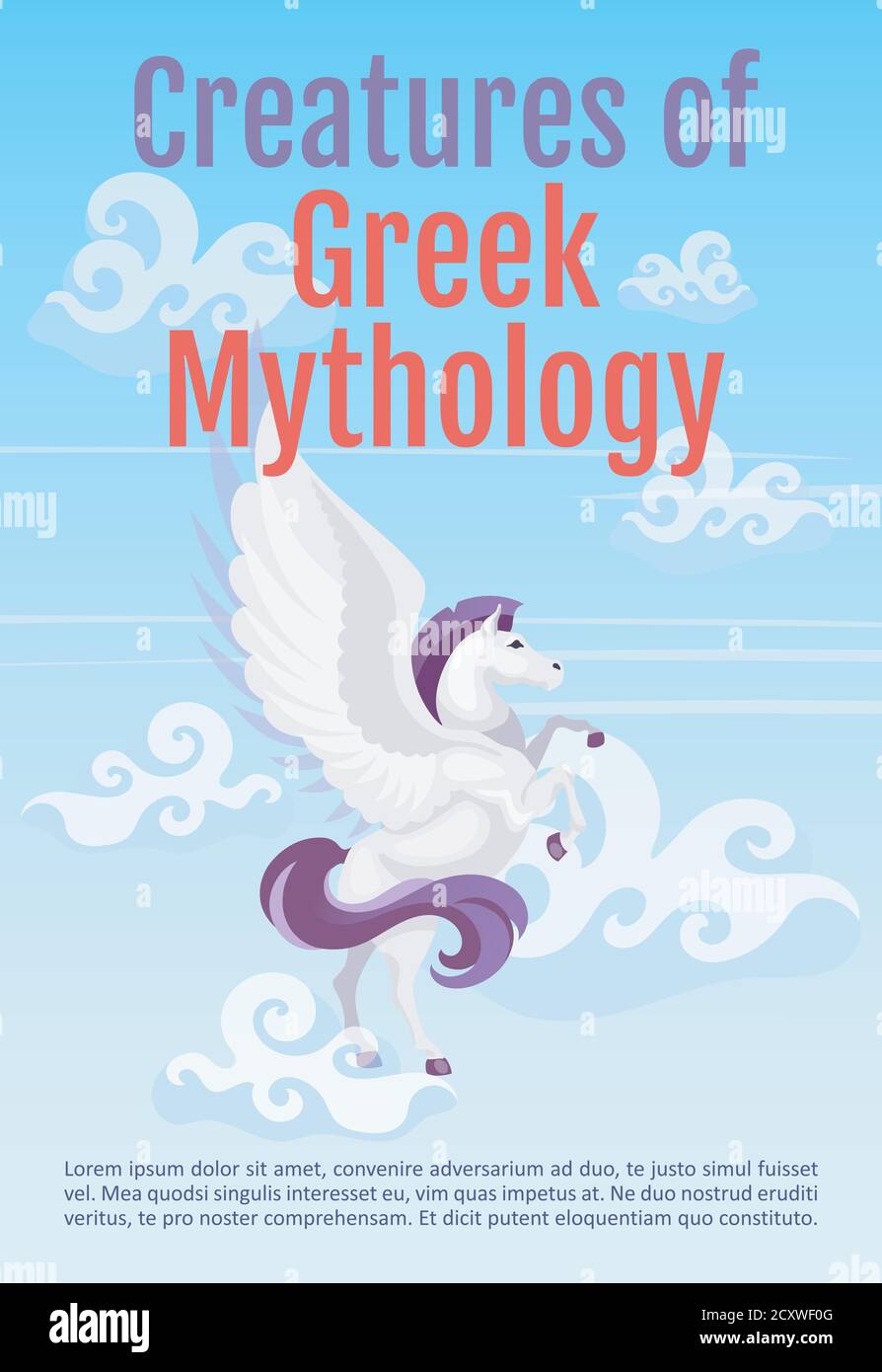 Creatures of greek Mythology Broschüre Vorlage Stock Vektor