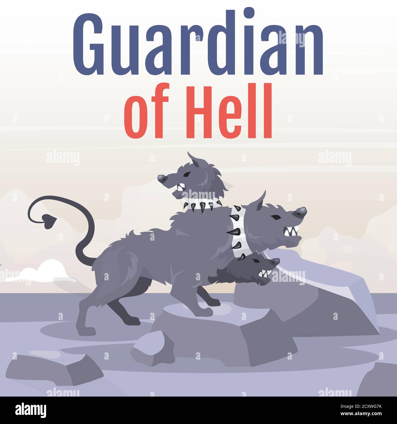 Guardian of hell Social Media Post Mockup Stock Vektor