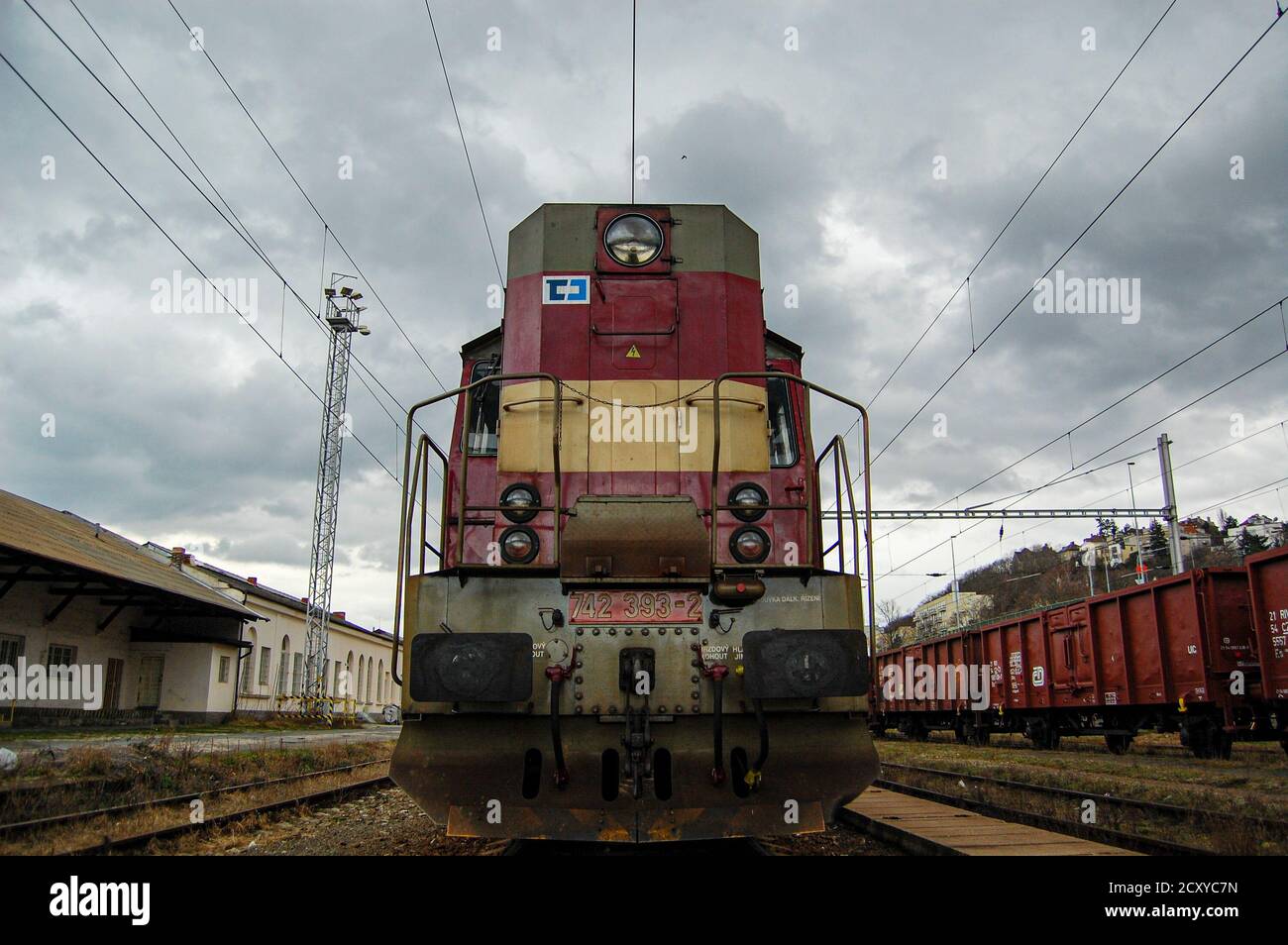 Lokomotive im Dienst der Firma CD Cargo auf dem Bahnhof Praha-Smichov, in Prag, Tschechische Republik, 16. März 2007. (CTK Photo/Martin Macak Gregor) Stockfoto