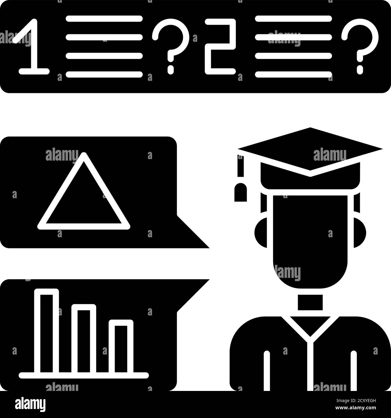 Schwarzes Glyphensymbol für die mündliche Untersuchung Stock Vektor