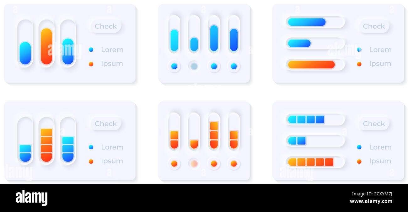 Medieneinstellungen UI-Elemente-Kit Stock Vektor
