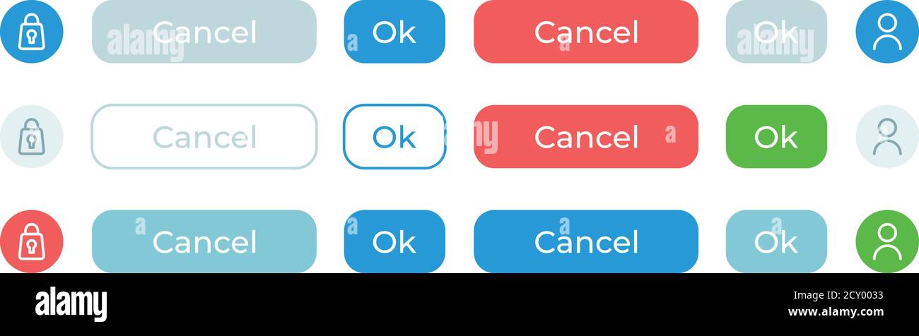 Optionen UI Elements Kit bestätigen Stock Vektor