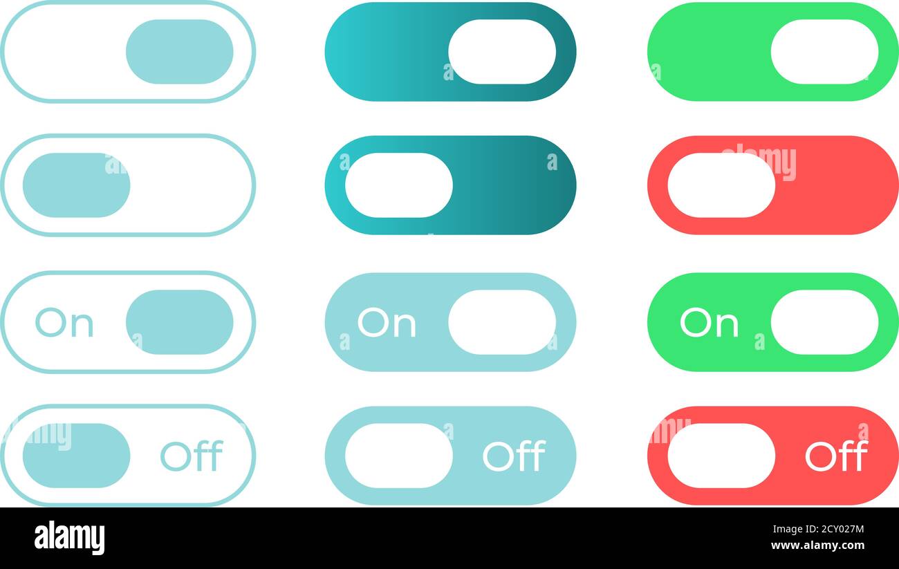 Colorful Switches UI Elements Kit Stock Vektor