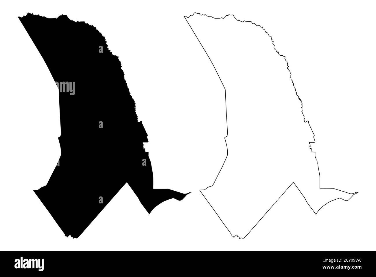 Tana River County (Republik Kenia, Küstenprovinz) Karte Vektorgrafik, Skizze Tana River Karte Stock Vektor