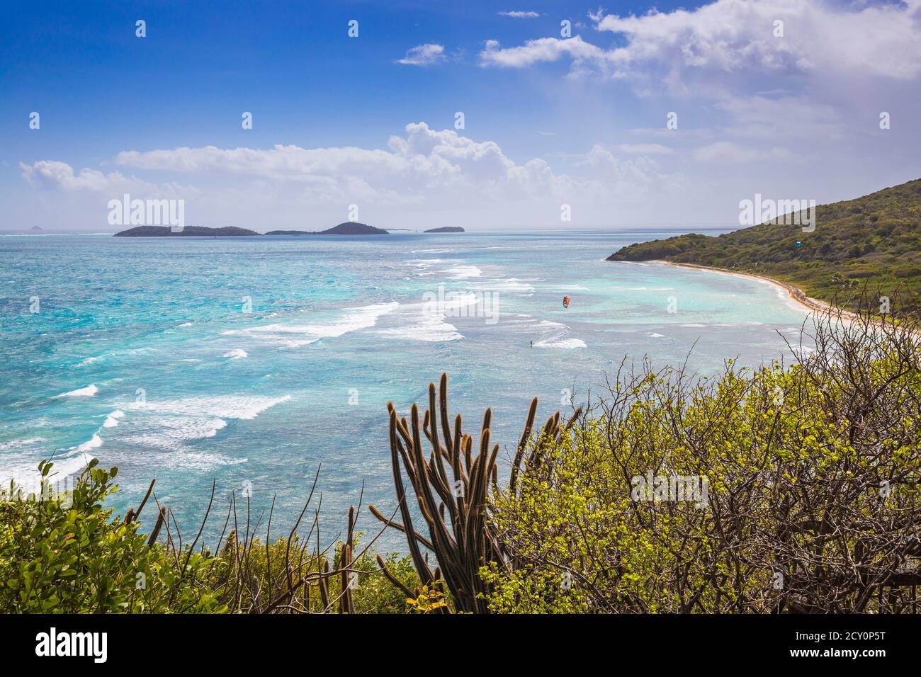 St. Vincent und die Grenadinen, Mayreau, Blick auf die Saltwhistle Bay Stockfoto