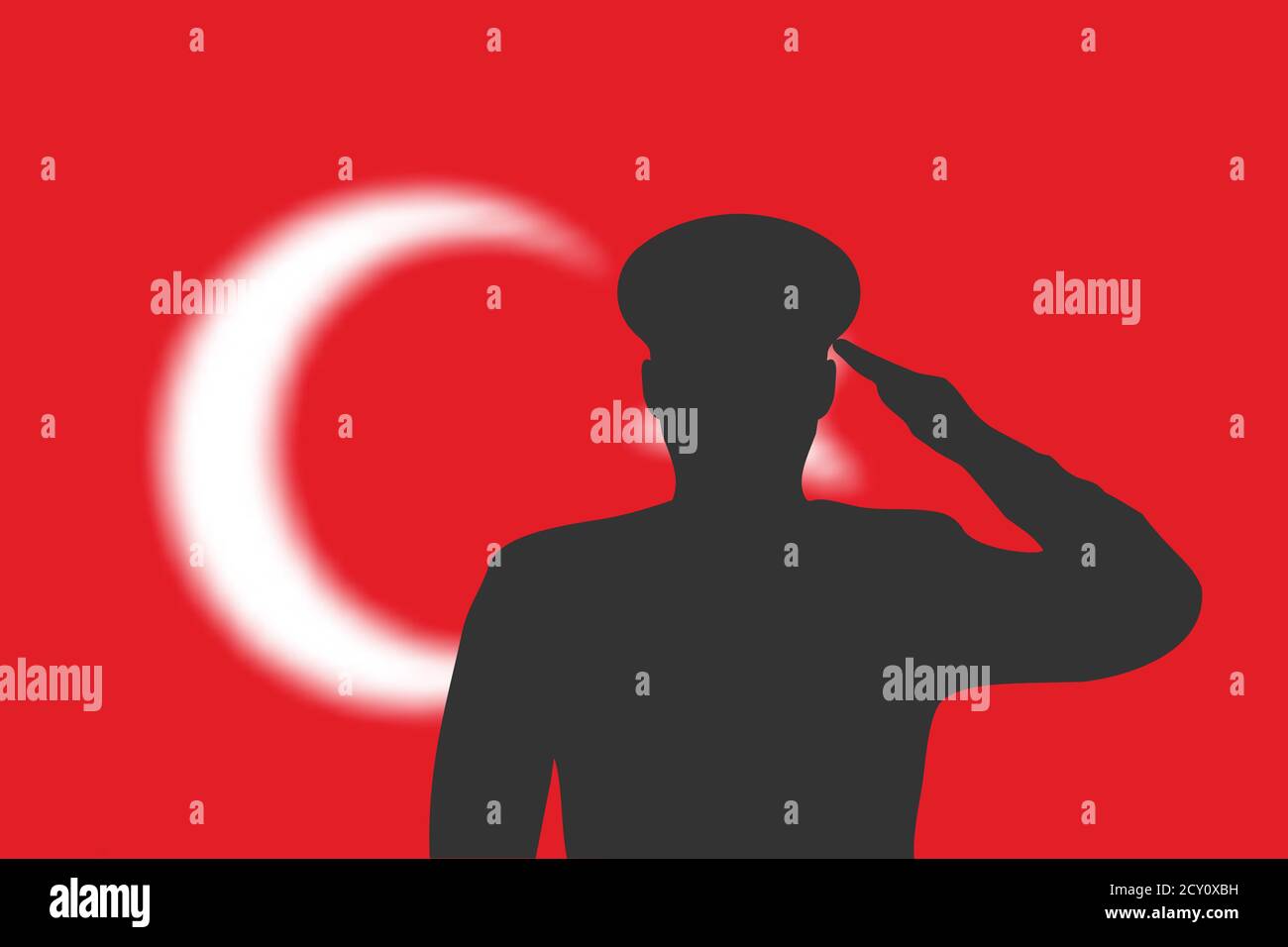 Löt Silhouette auf verwackelte Hintergrund mit Türkei Flagge. Stock Vektor