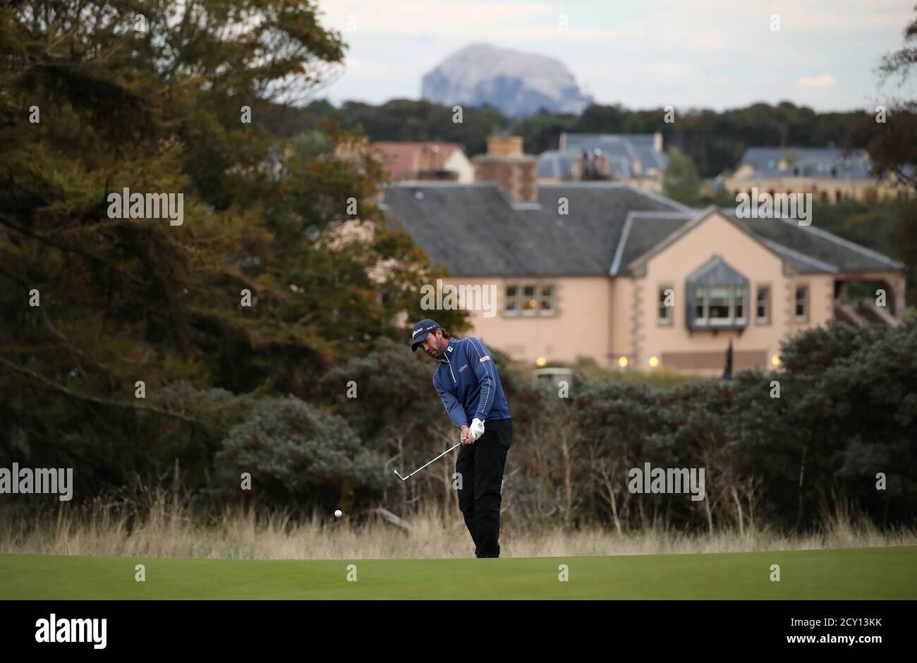 Scotland's Scott Jamieson auf dem 17. Grün während der ersten Runde der Aberdeen Standard Investments Scottish Open im Renaissance Club, North Berwick. Stockfoto