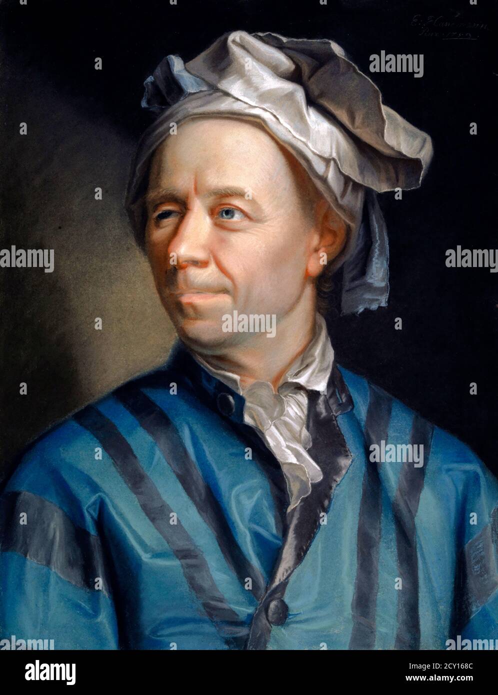 Leonhard Euler. Porträt des Schweizer Mathematikers, Physikers und Astronomen Leonhard Euler (1707-1783) von Jakob Emanuel Handmann, Pastell auf Papier, 1753 Stockfoto