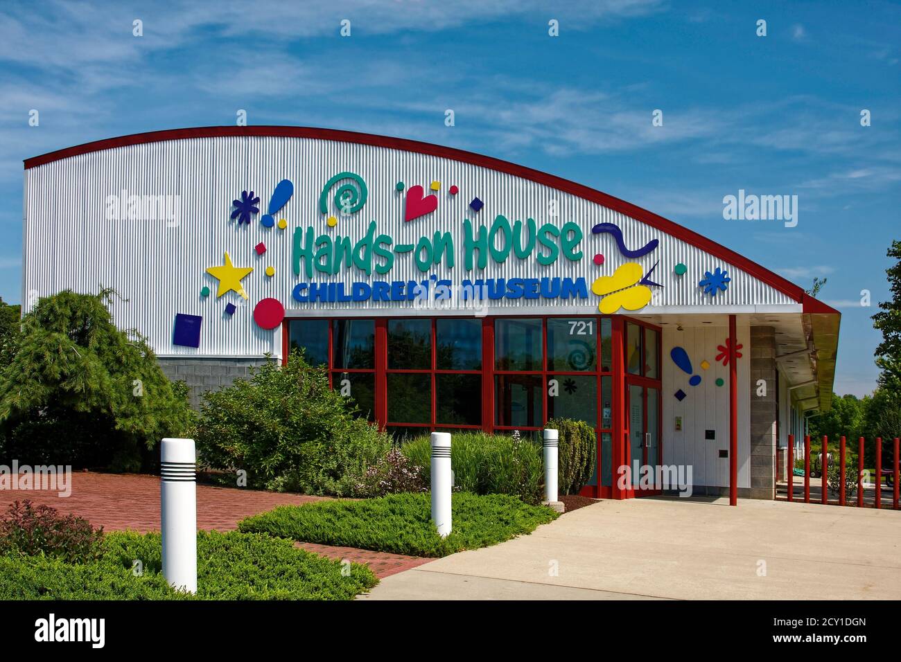 Hands-on House Children's Museum of Lancaster, farbenfrohe Außenansicht, lernen, Spaß, spielen, Aktivitäten; Pennsylvania, Lancaster; PA Stockfoto