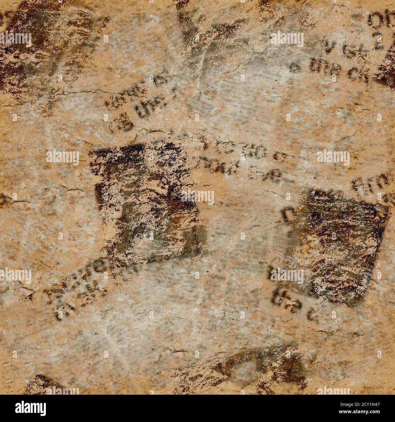 Alte Grunge Zeitung Collage Papier Textur nahtlose Muster Hintergrund. Verschwommener Vintage-Zeitungshintergrund. Grau beige braun Sepia Farbe Collage neu Stockfoto