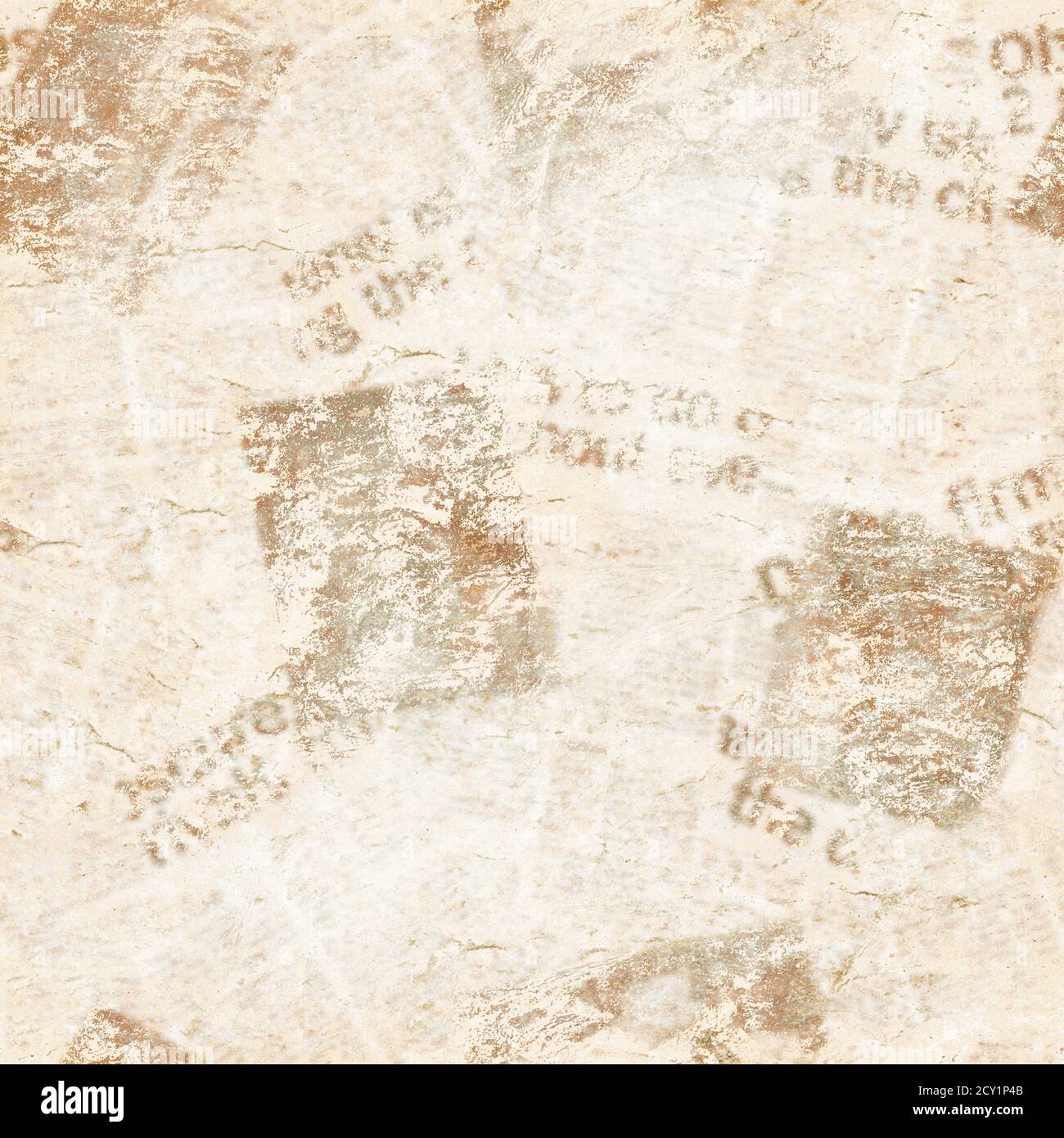 Alte Grunge Zeitung Collage Papier Textur nahtlose Muster Hintergrund. Verschwommener Vintage-Zeitungshintergrund. Grau beige Sepia Farbe Collage News patt Stockfoto