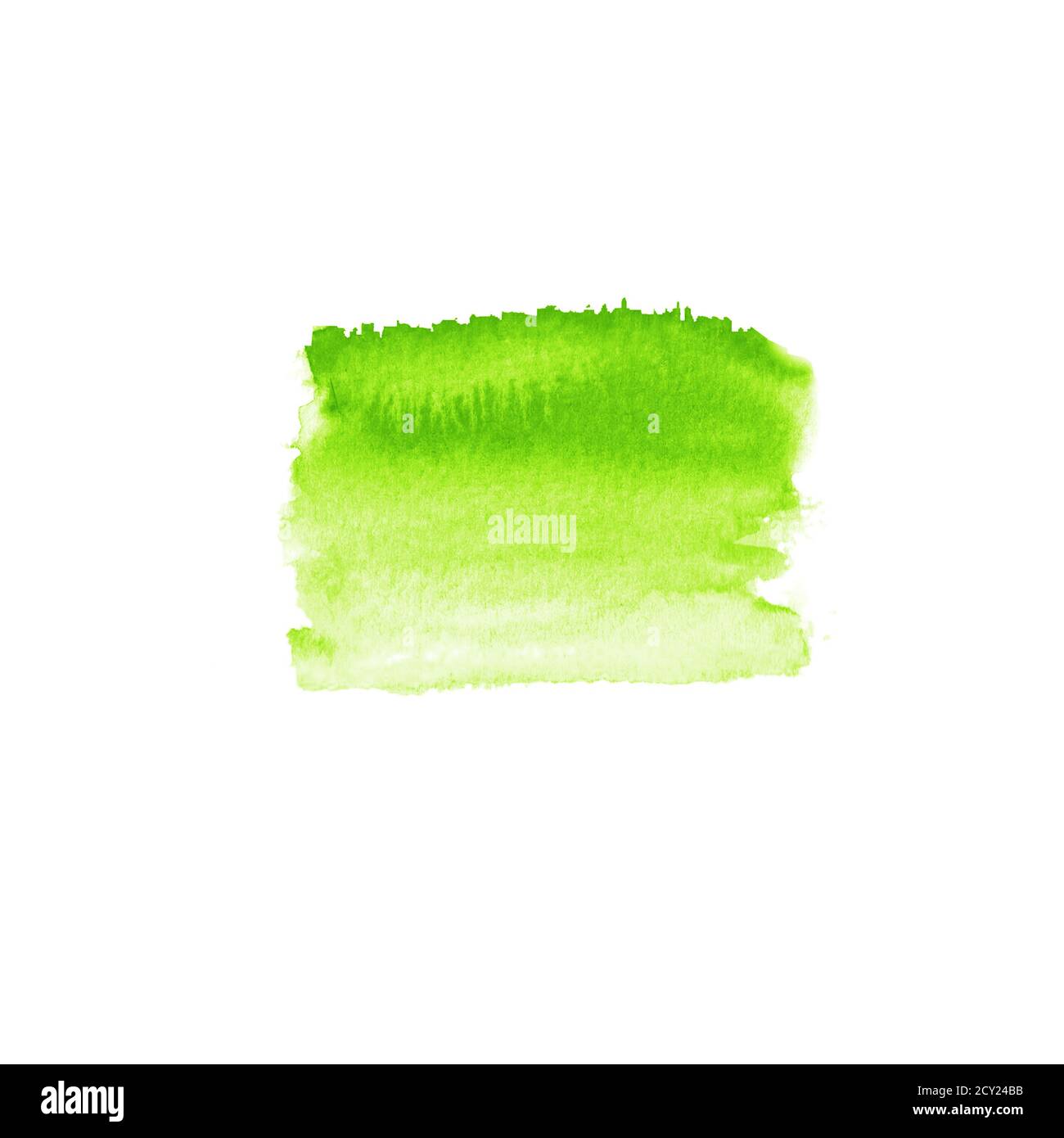 Grünes Aquarell Logo Design Vorlage Spot. Grünes Aquarell handgezeichnet Schild Emblem Plakat Banner Fleck. Eco Design Vorlage Grunge Pinsel textu Stockfoto