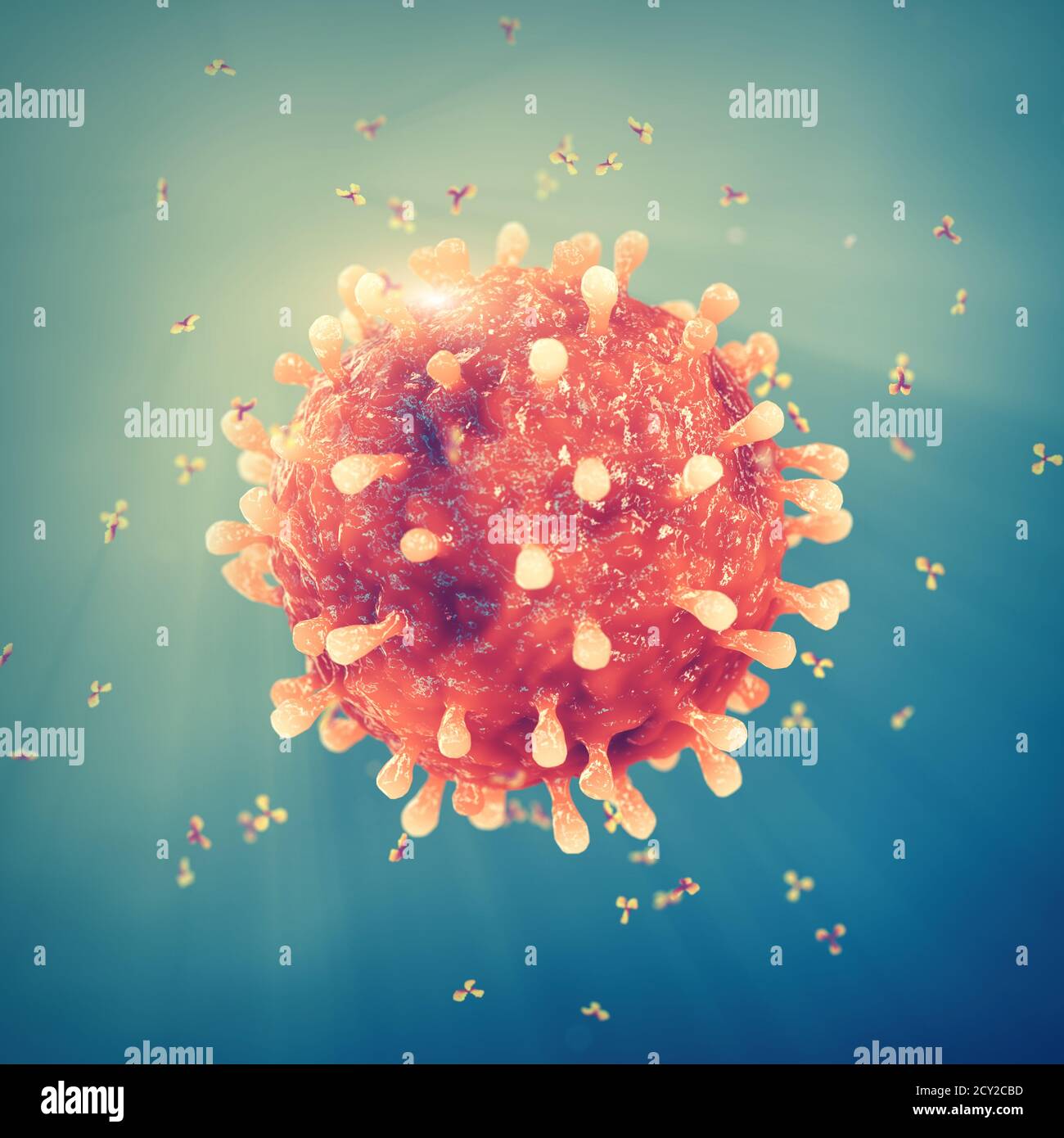 Das Coronavirus ist ein hochansteckender Virus, der ein schweres akutes atemsyndrom verursacht. Die weltweite COVID-19-Pandemie wird durch die SARS CoV-2 verursacht Stockfoto