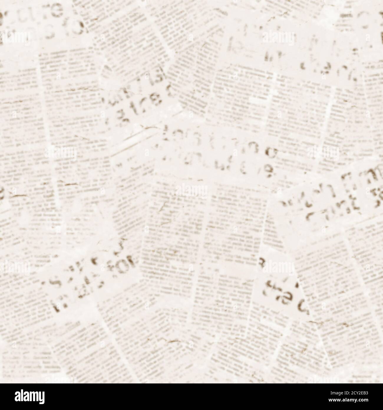 Alte Grunge Zeitung Collage Papier Textur nahtlose Muster Hintergrund. Verschwommener Vintage-Zeitungshintergrund. Grau Farbe Collage News Muster Papier BA Stockfoto