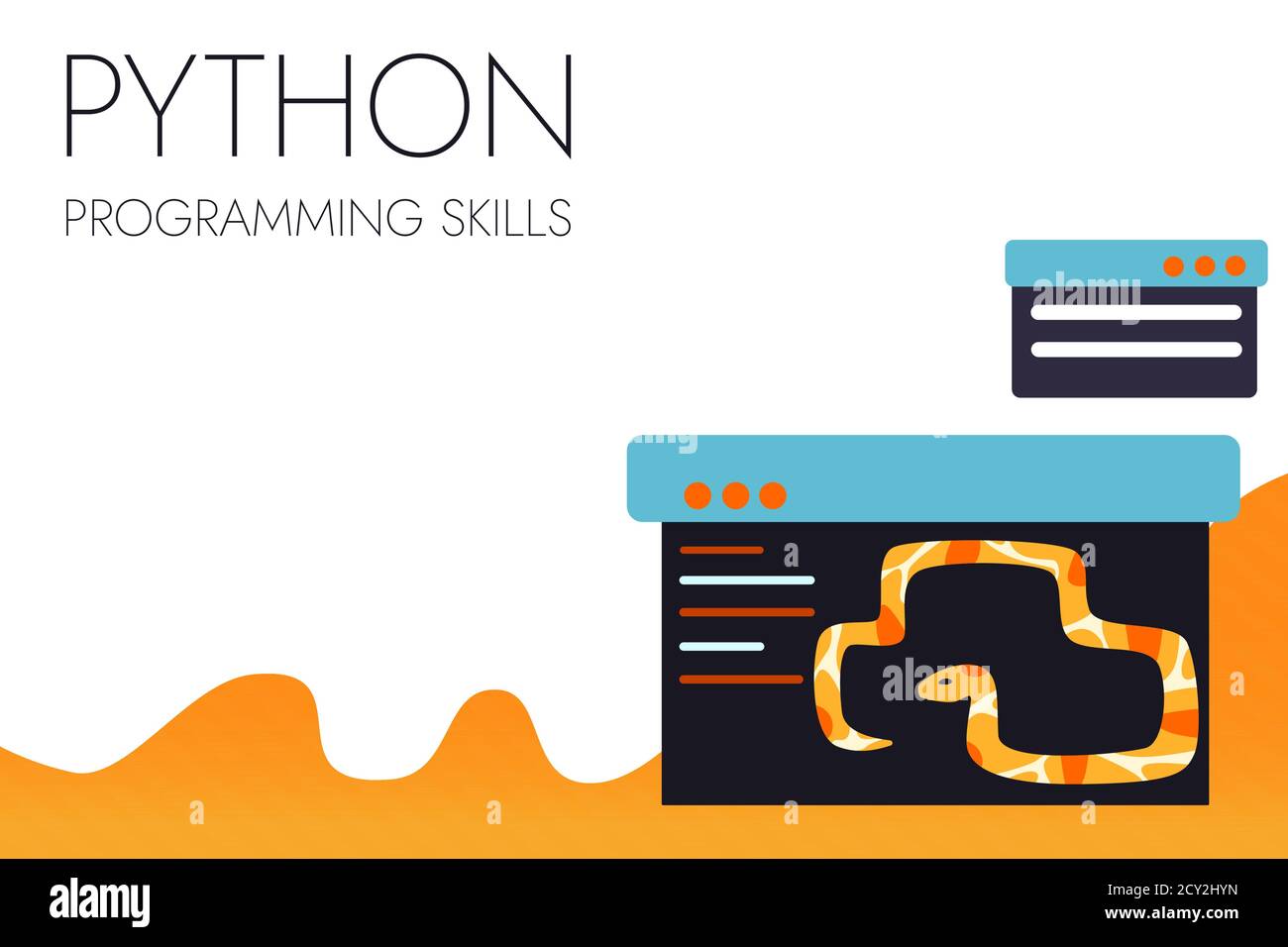 Python-Code-Sprachzeichen. Programmierung Codierung und Entwicklung Konzept. Stock Vektor
