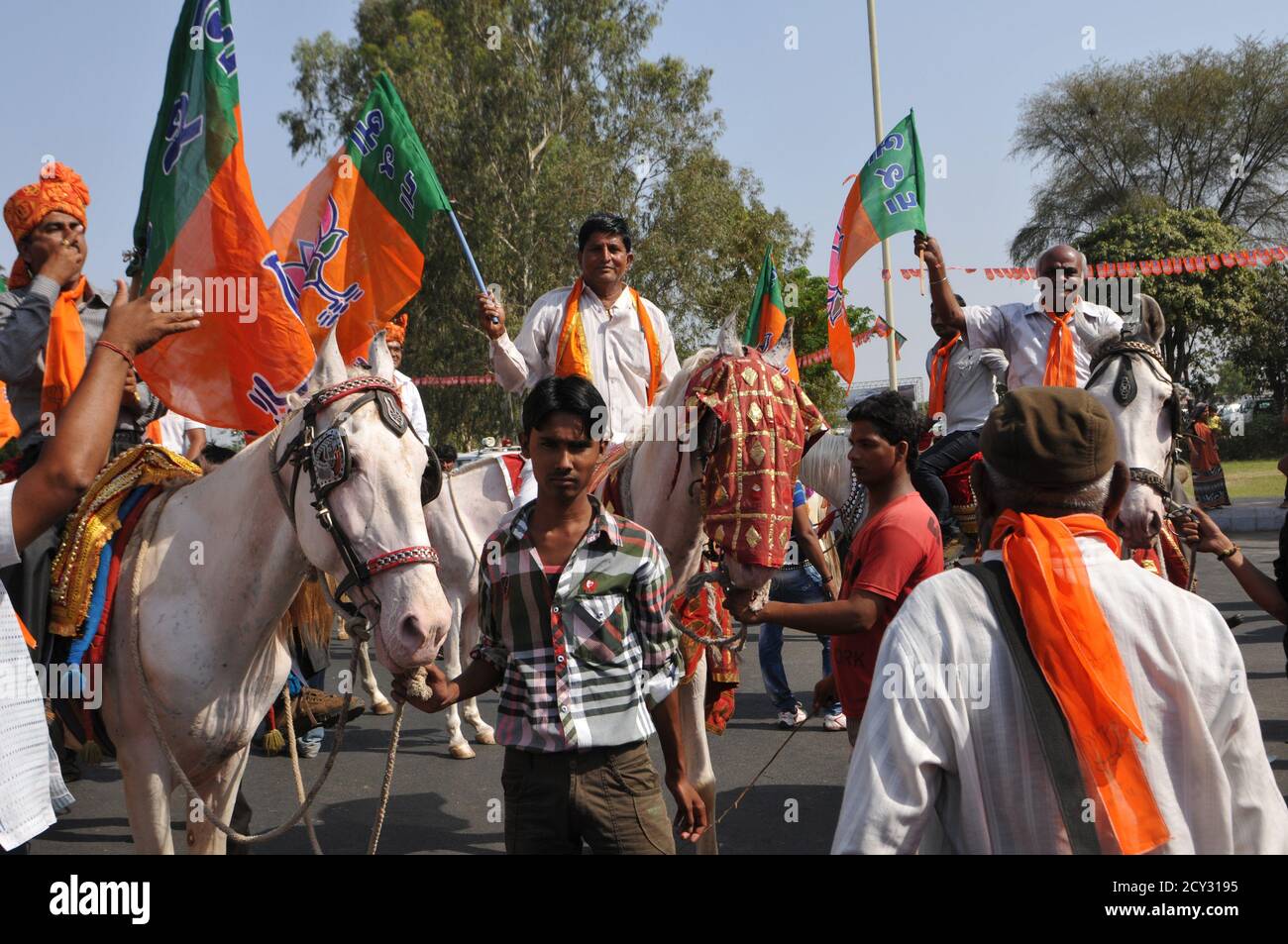 Politische Feier der kommunistischen Partei und Ehre von Sardar Vallabhbhai Patel in Ahmedabad Stockfoto