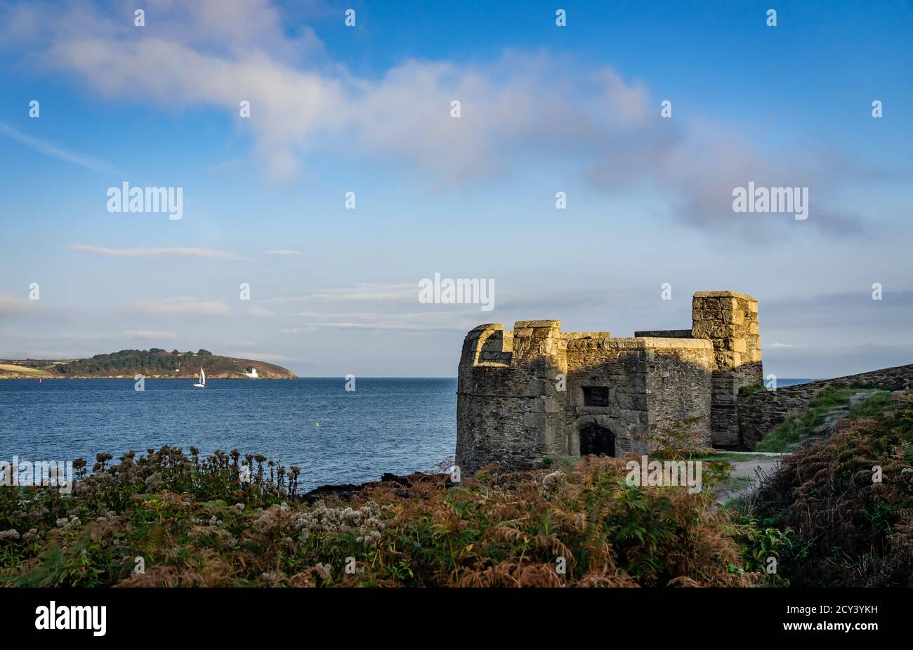 Historische Festung gebaut, um den Hafen von Falmouth UK zu schützen Stockfoto