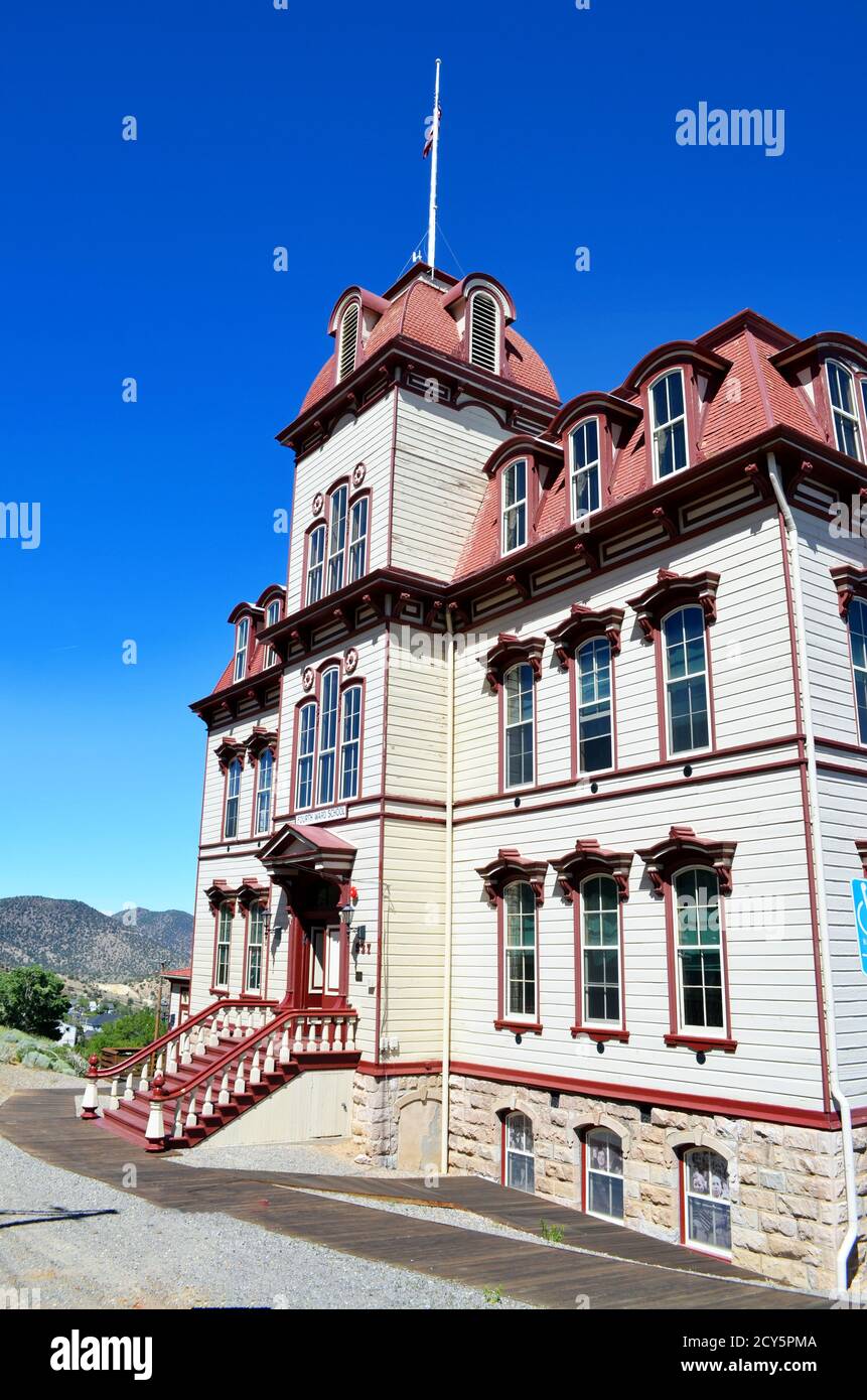 Nevada - Virginia City Historic School House Stockfoto