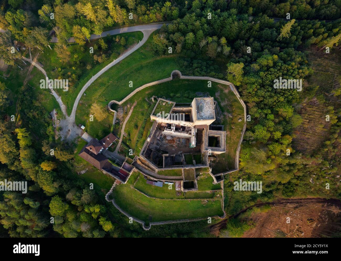 Burg und Festung Landstein - Landstejn in Mähren, Böhmen, Tschechische republik gehört zu der Anzahl der Wachschlösser an der Grenze zwischen Böhmen und aus Stockfoto