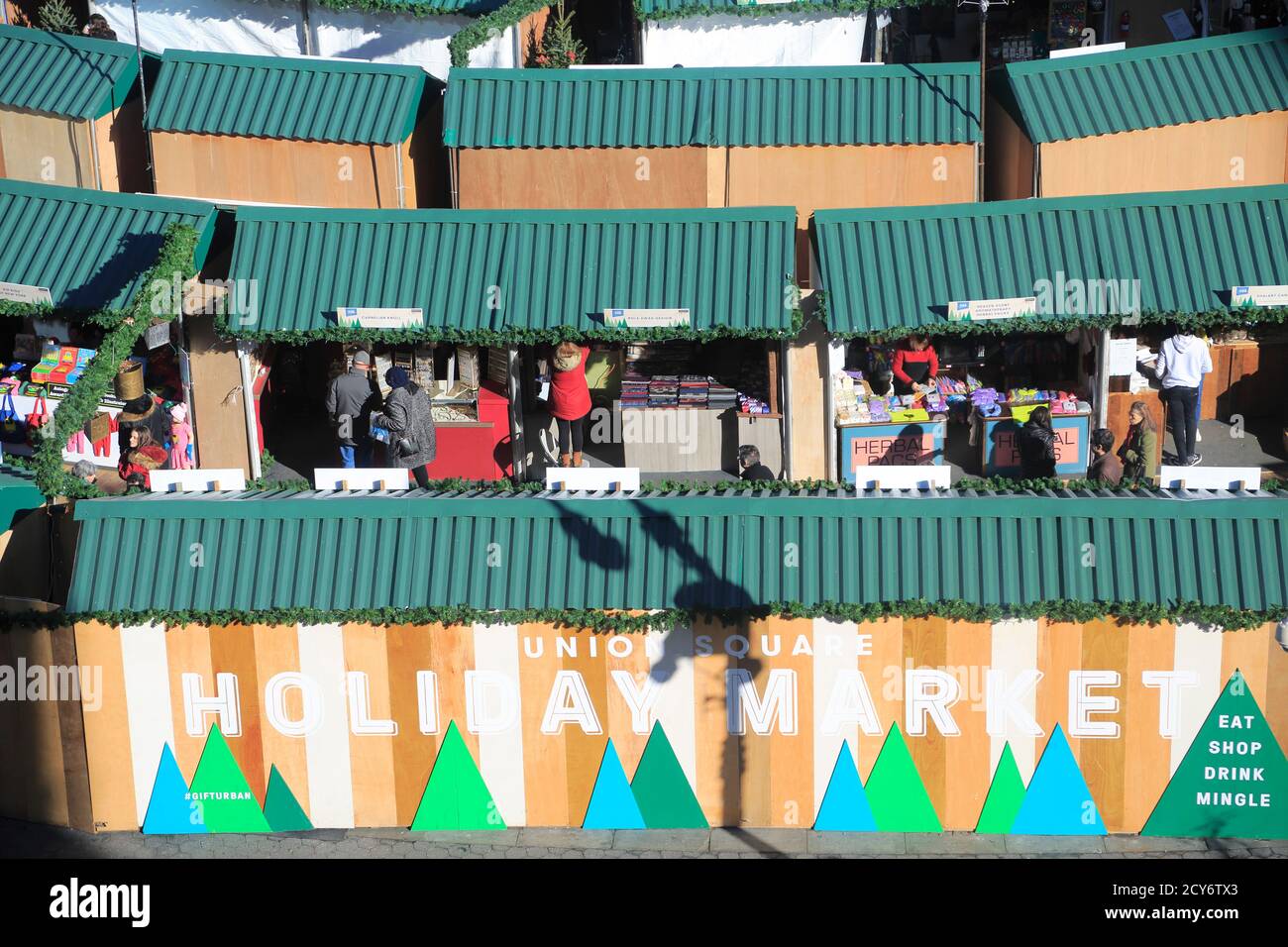 Union Square, Weihnachtsmarkt, Weihnachtsmarkt, Manhattan, New York City, USA Stockfoto