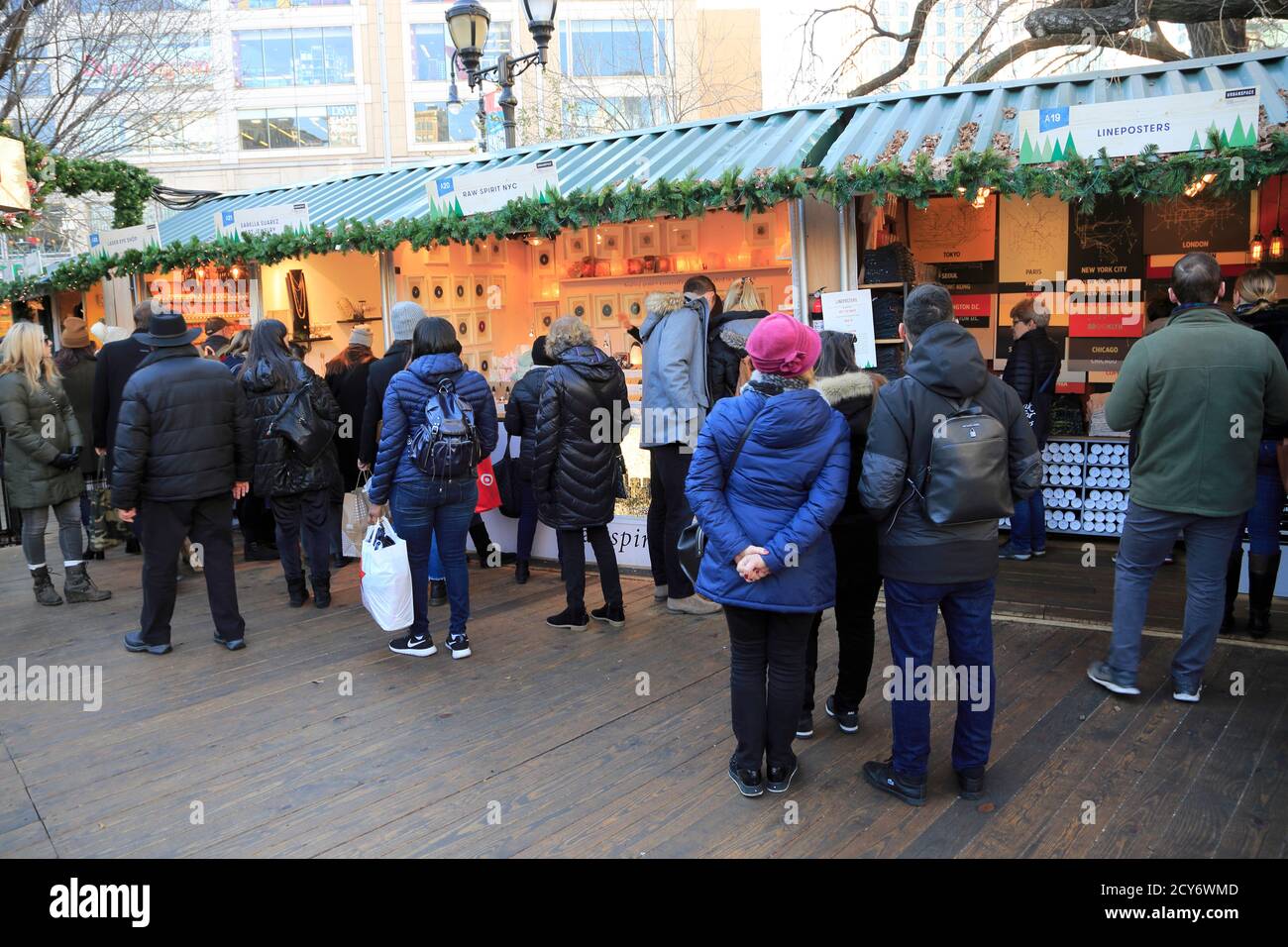 Union Square, Weihnachtsmarkt, Weihnachtsmarkt, Manhattan, New York City, USA Stockfoto