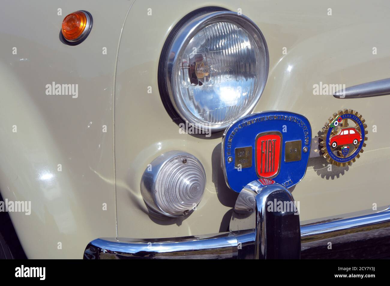 Castelnuovo don Bosco, Piemont/Italien- 03/10/2019-Treffen der alten Fiat 500 italienischen Oldtimer. Stockfoto