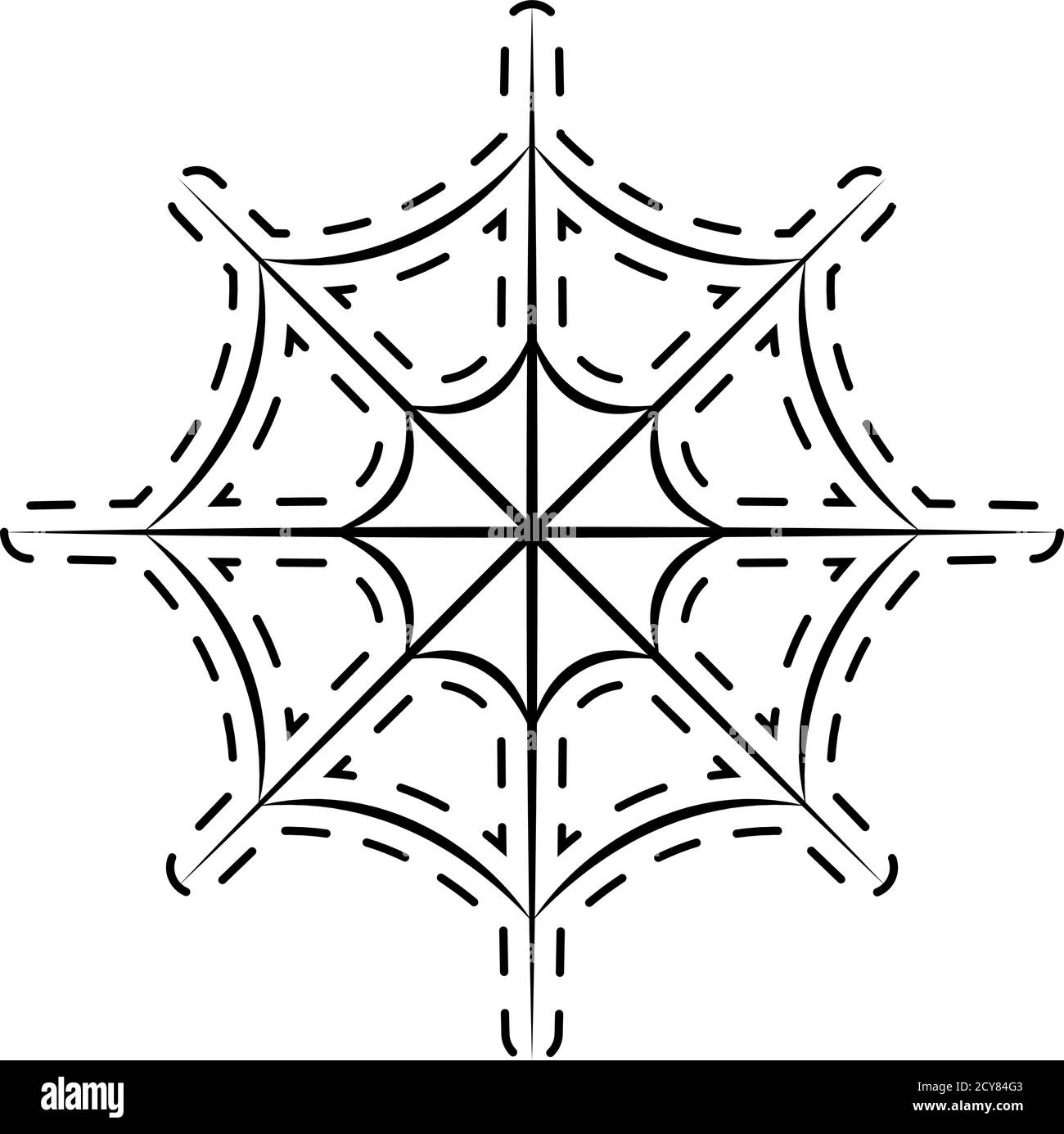 Isolierte Spinnennetz halloween oktober gruselig Symbol Aufkleber- Vektor Stock Vektor