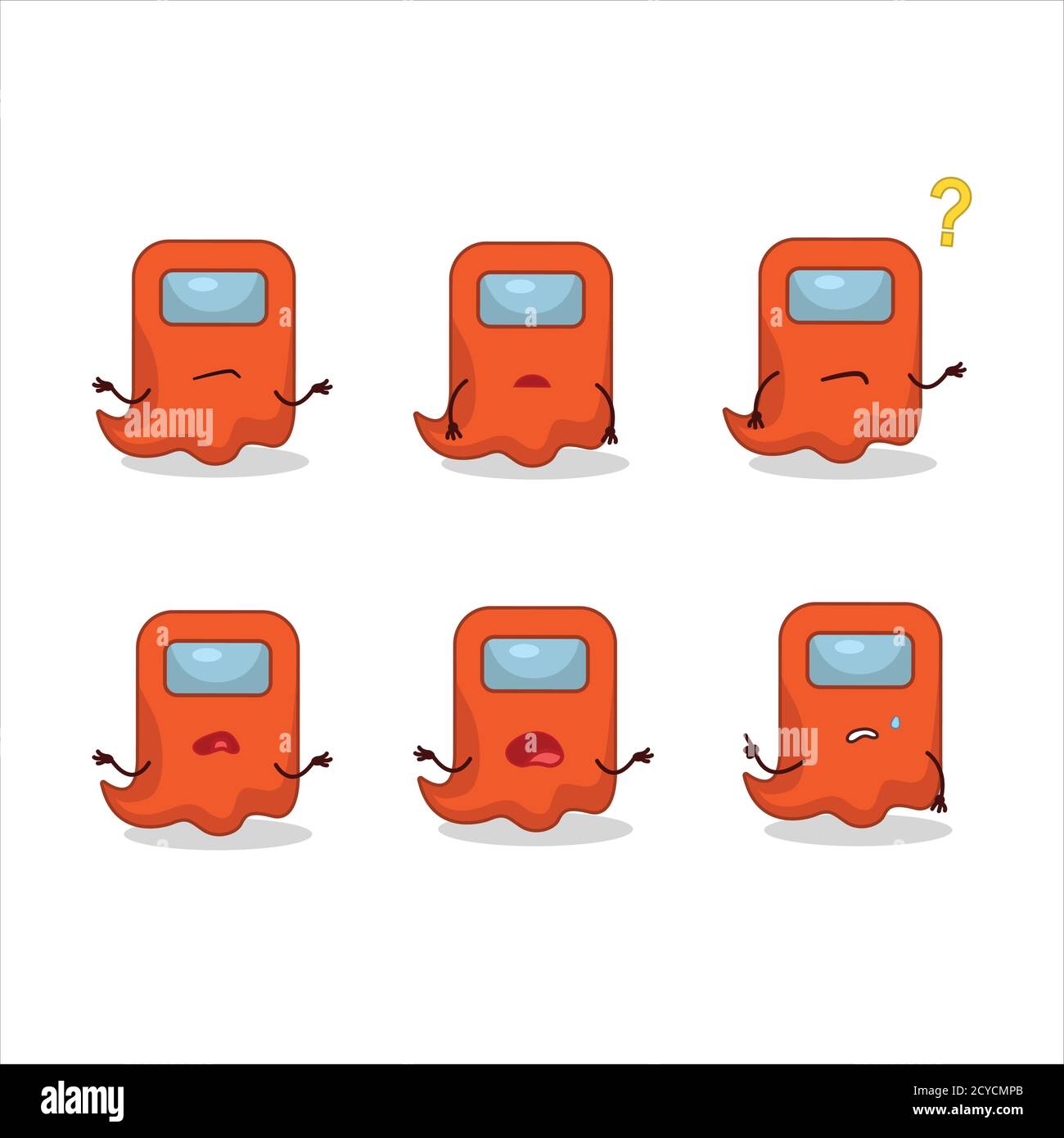 Cartoon Charakter des Geistes unter uns orange mit welchem Ausdruck Stock Vektor