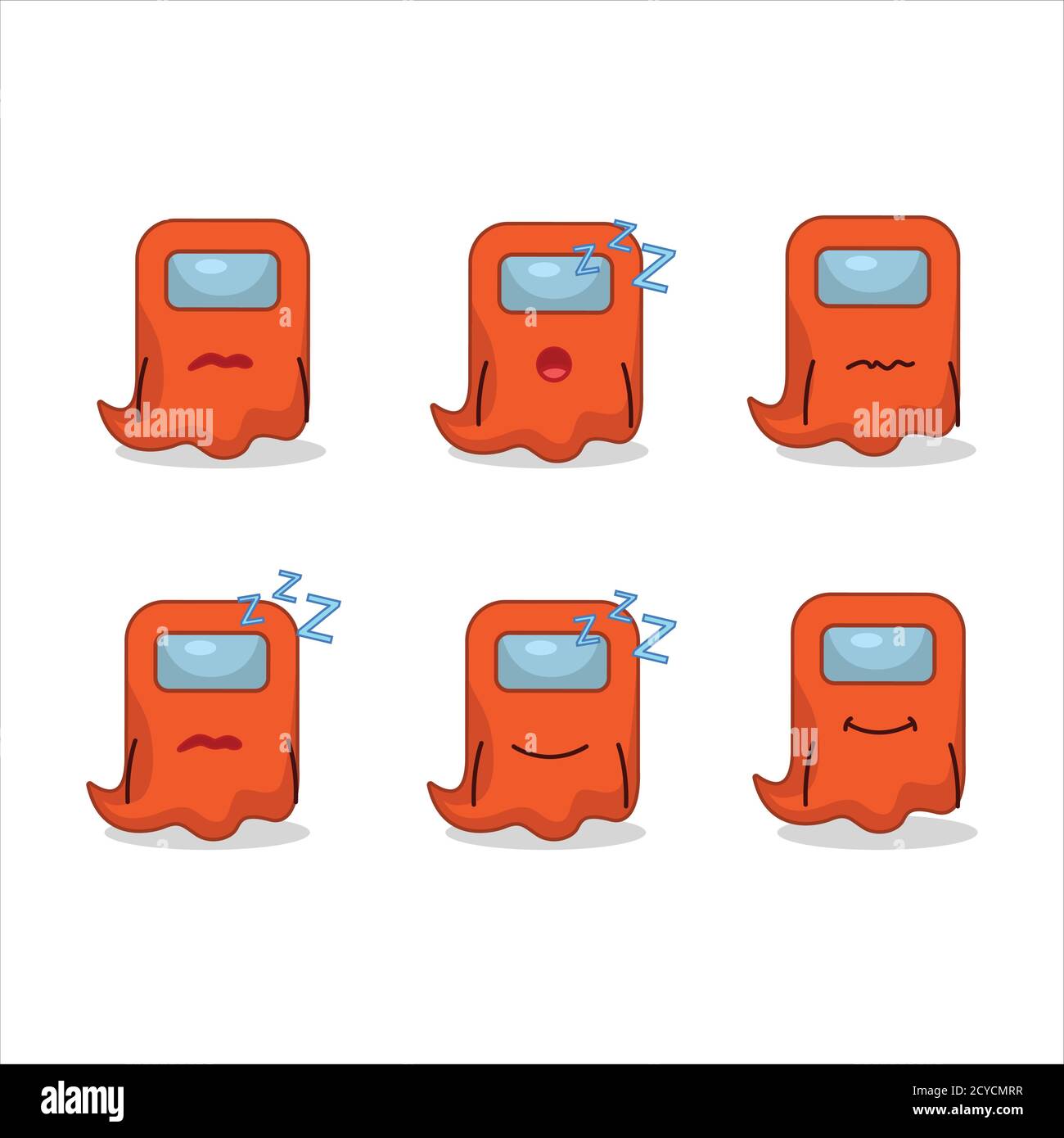 Cartoon Charakter der Geist unter uns orange mit schläfrigen Ausdruck Stock Vektor